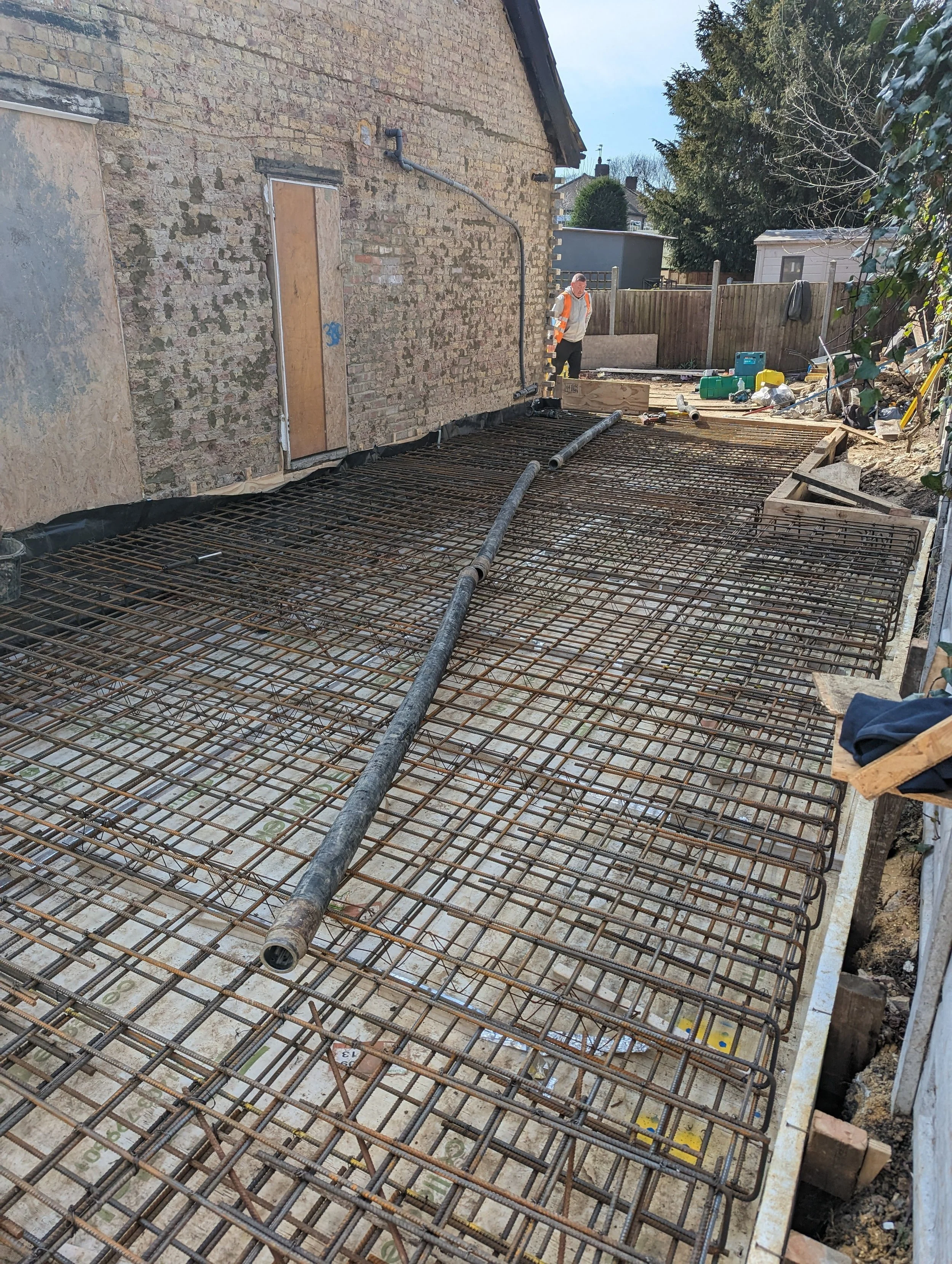 reinforcement piled raft slab extension chingford