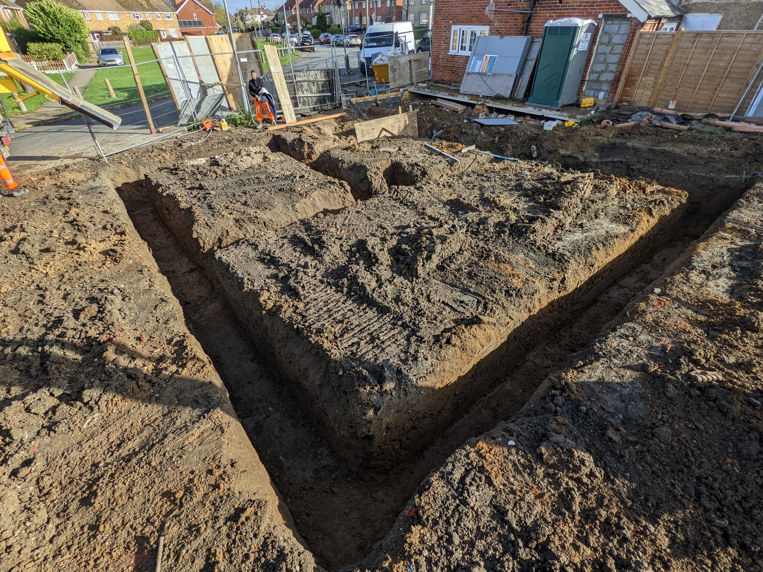 foundations dug for new build home in witham