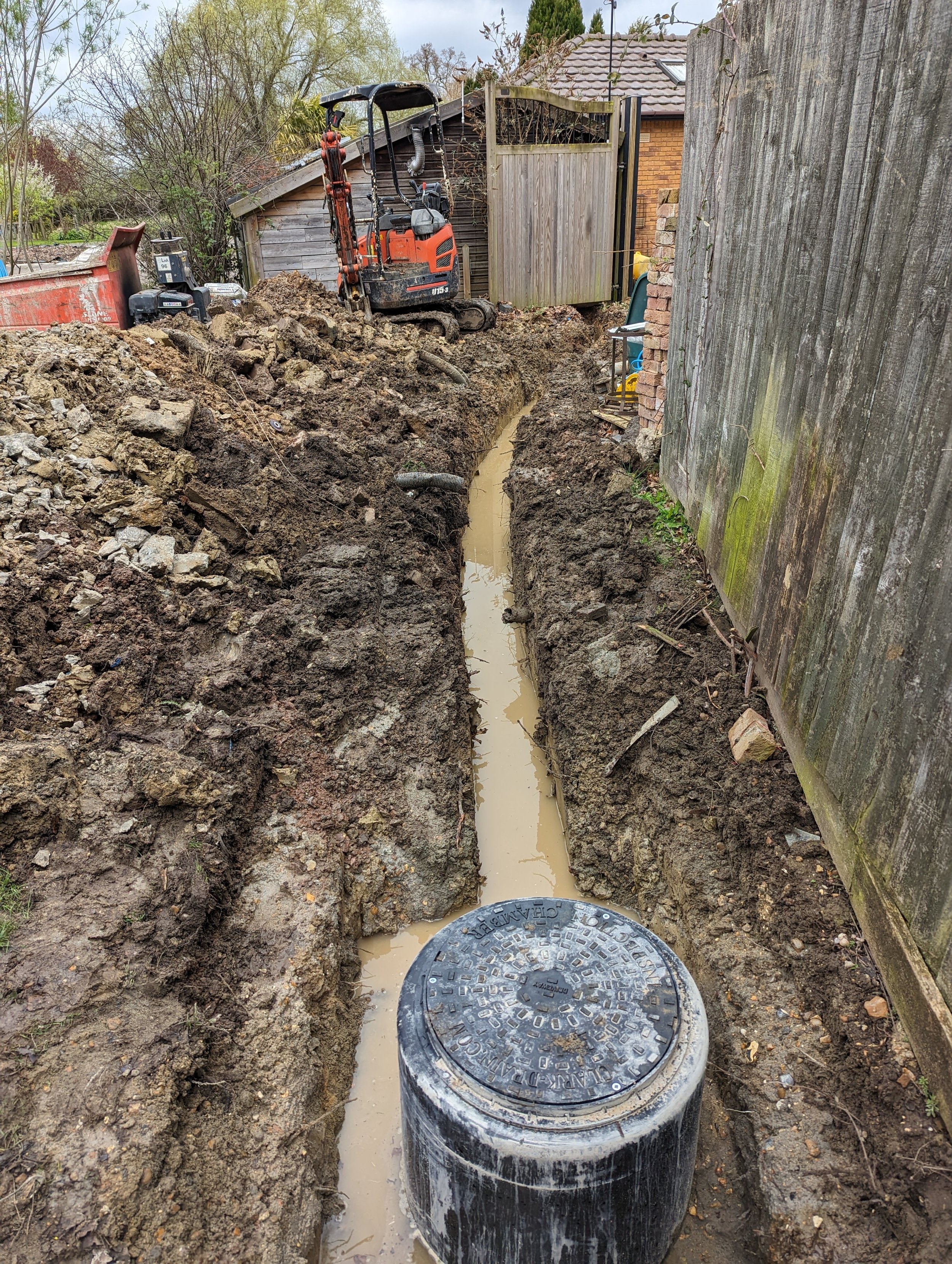 foul pumping station being installed for container building in bedford