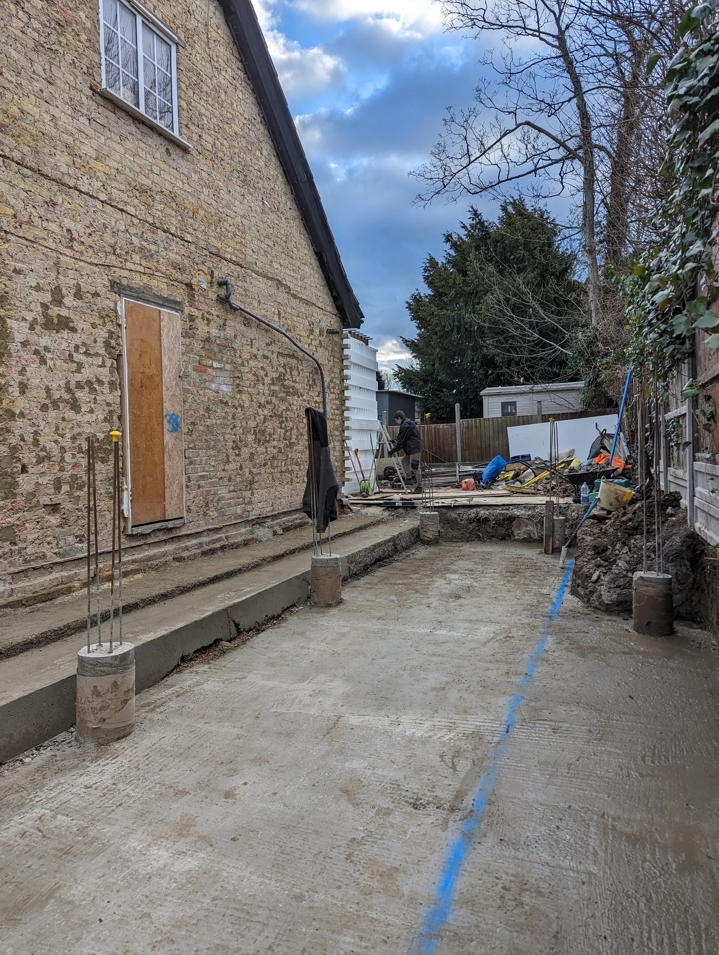 blinding piled raft slab extension chingford