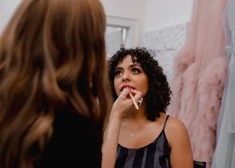 Professional hair and makeup services before boudoir session