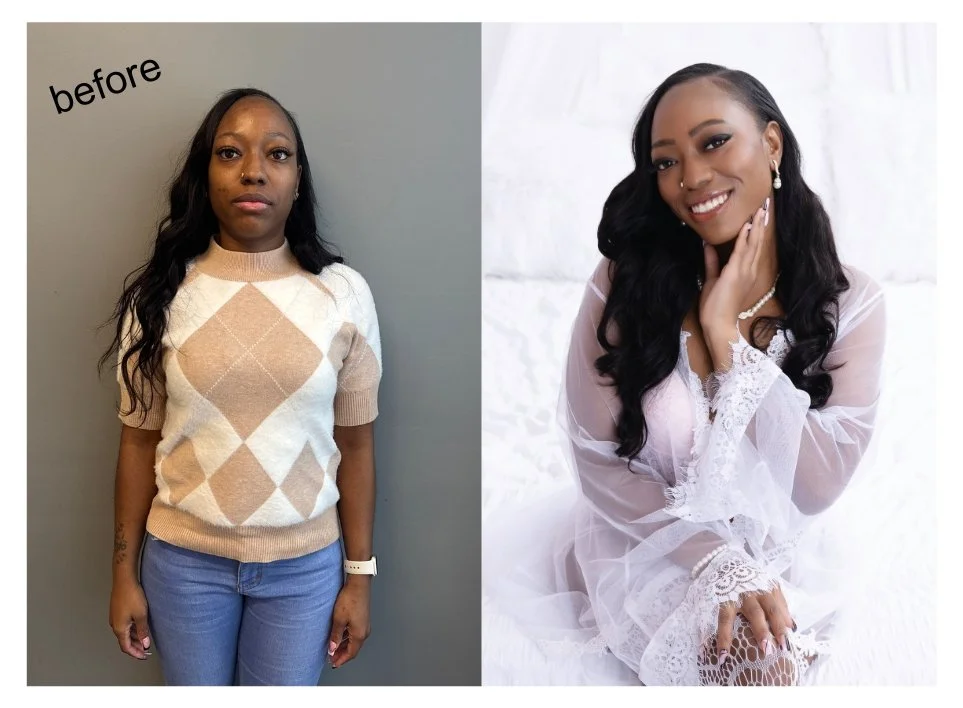 Chicago boudoir client before and after luxury portrait transformation