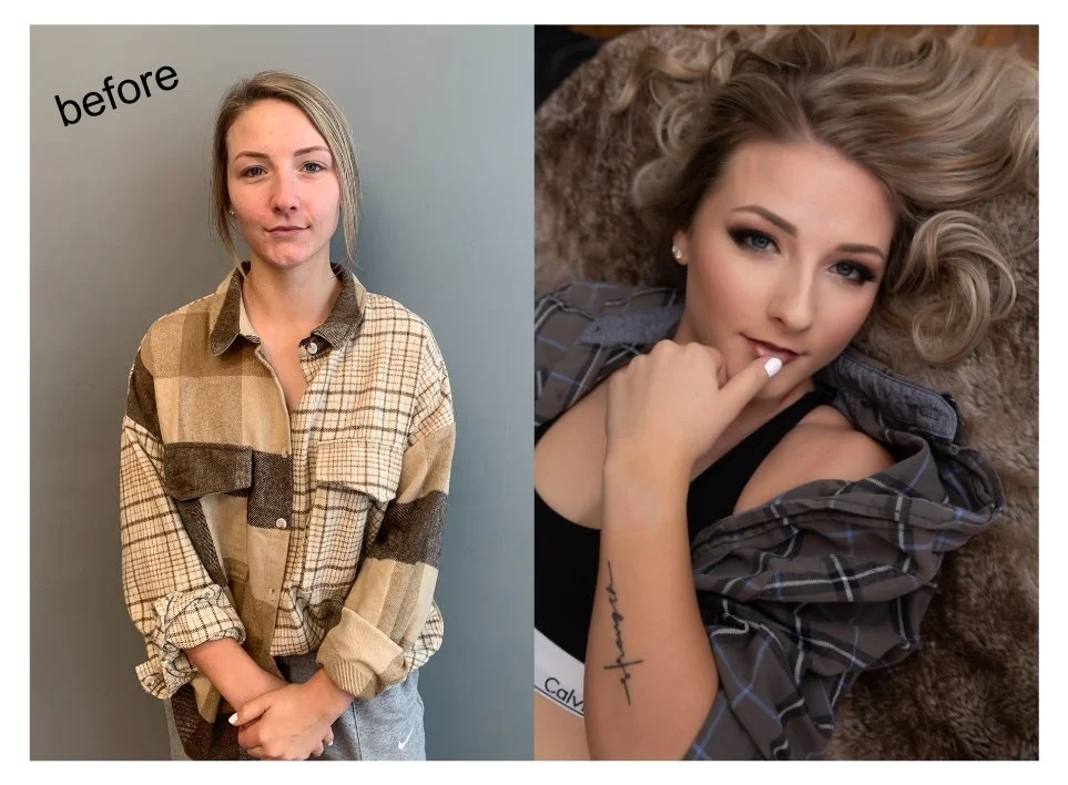 Luxury boudoir photography before and after transformation at Chicago Boudoir Photography studio