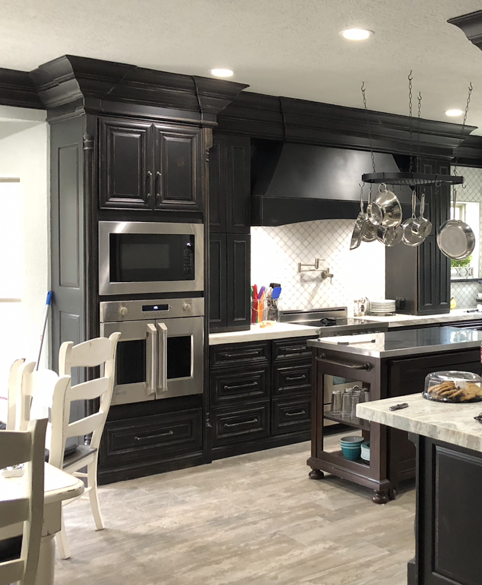 Custom kitchen remodel with granite countertops and built-in appliances
