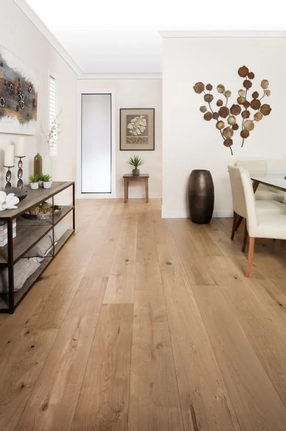 Hardwood floor design in renovated living space