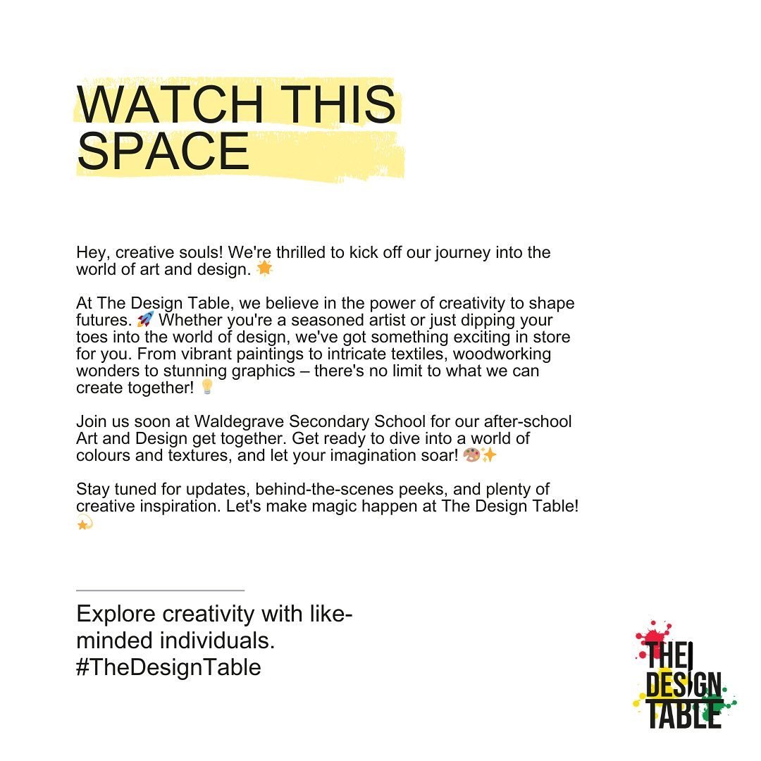 ✨Stay tuned! ✨

#TheDesignTable #ArtAndDesign #CreativeJourney #inspiration #community #JoinUs