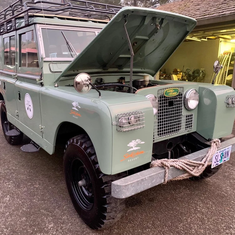 Vintage Land Rover detailed for Salishan Resort