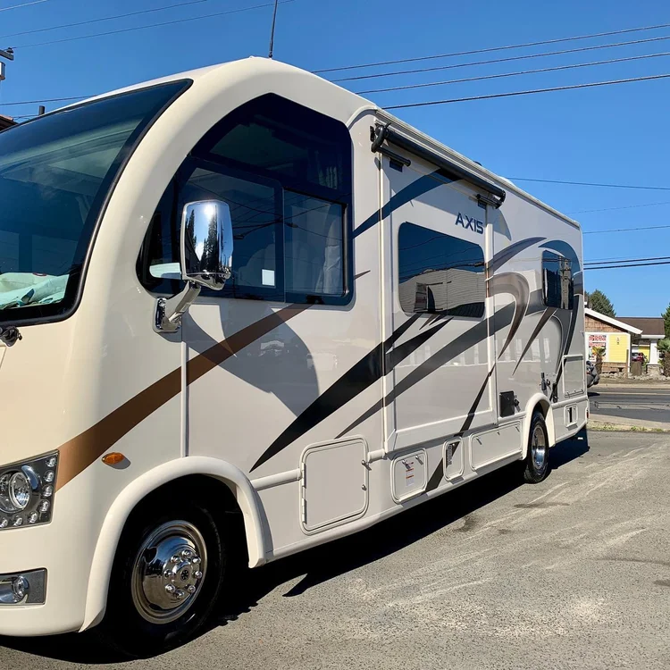 Class A motorhome after an RV detail
