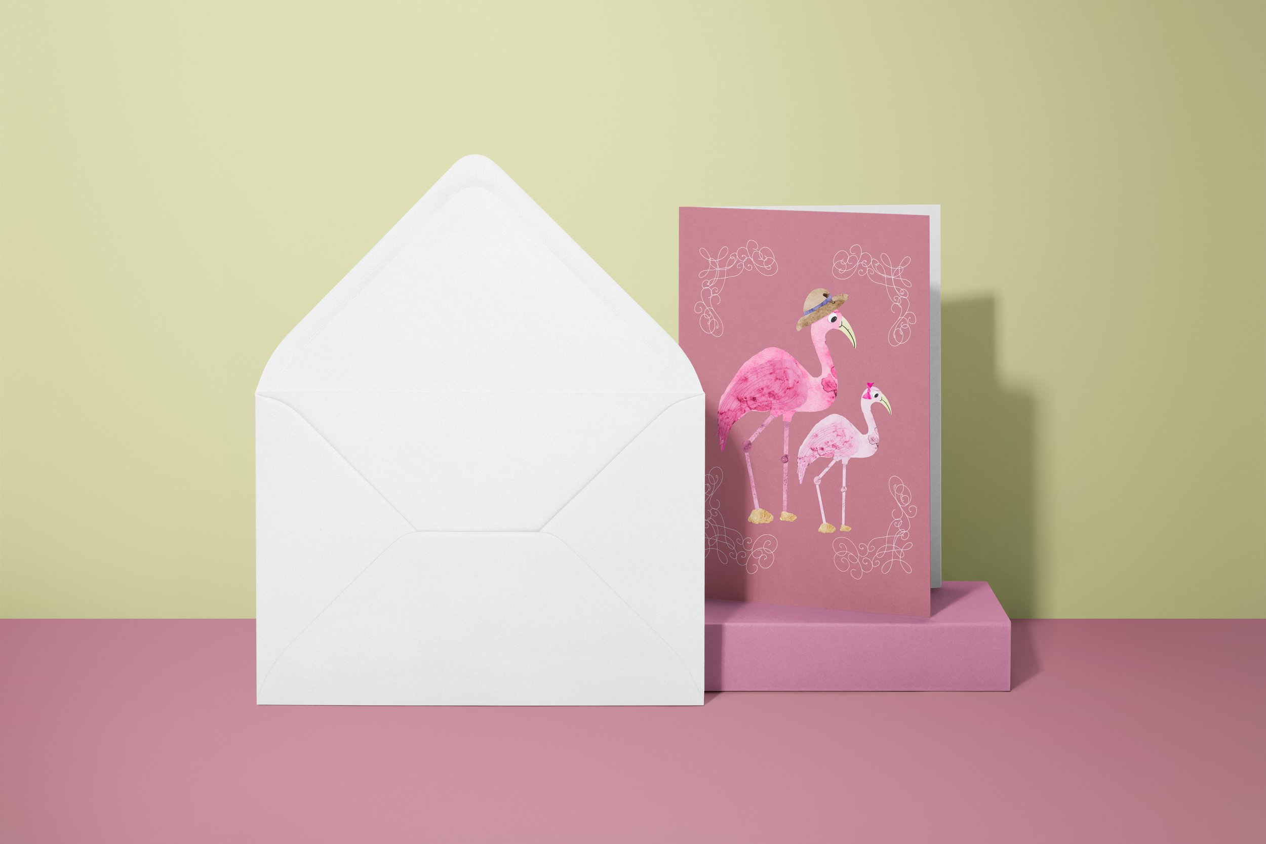 Flamingos Card (Blank Inside)