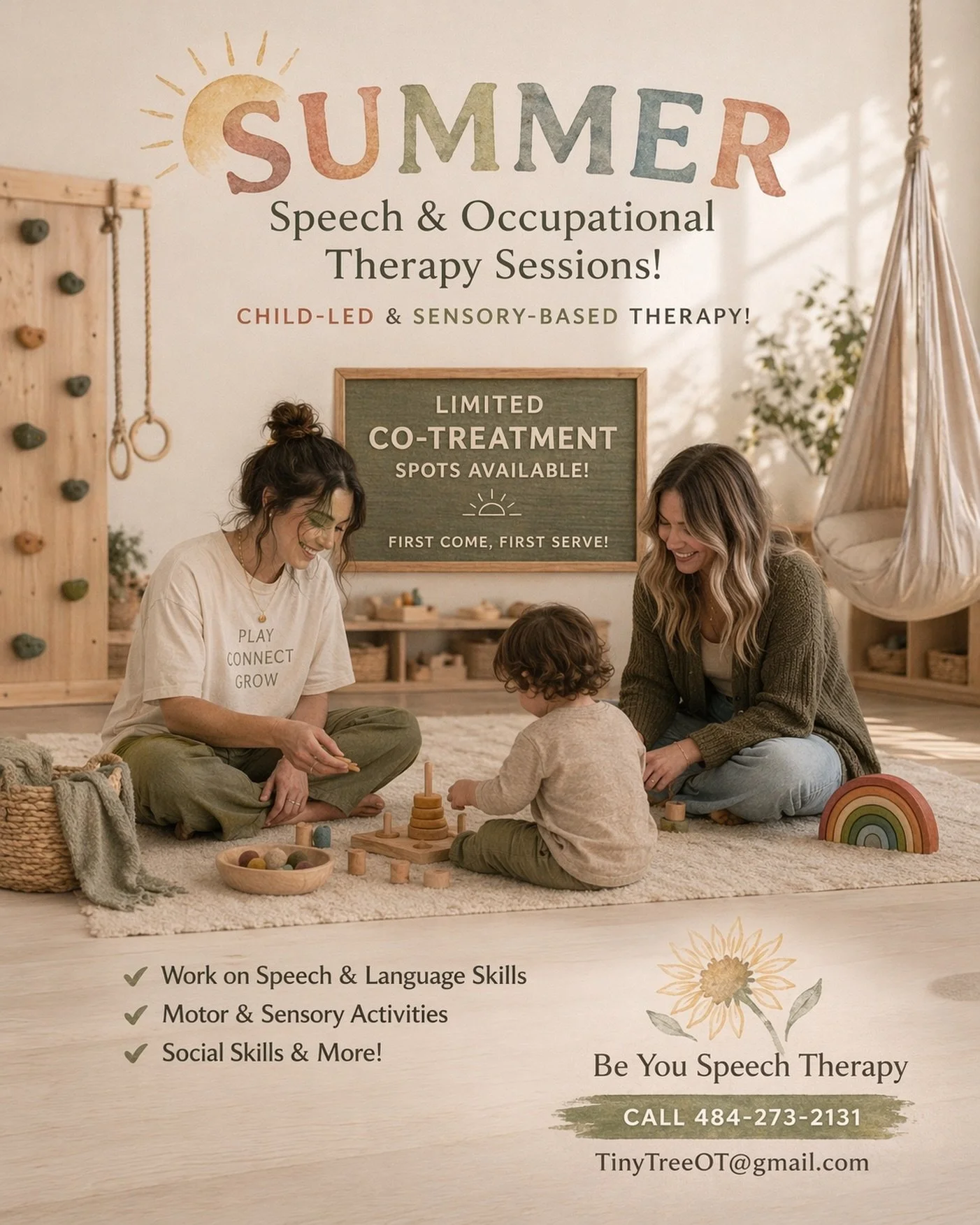 Be you speech therapy is now scheduling for summer occupational and speech therapy evaluation and treatment sessions! Don&rsquo;t keep sitting on that length waitlist. Give us a call today!