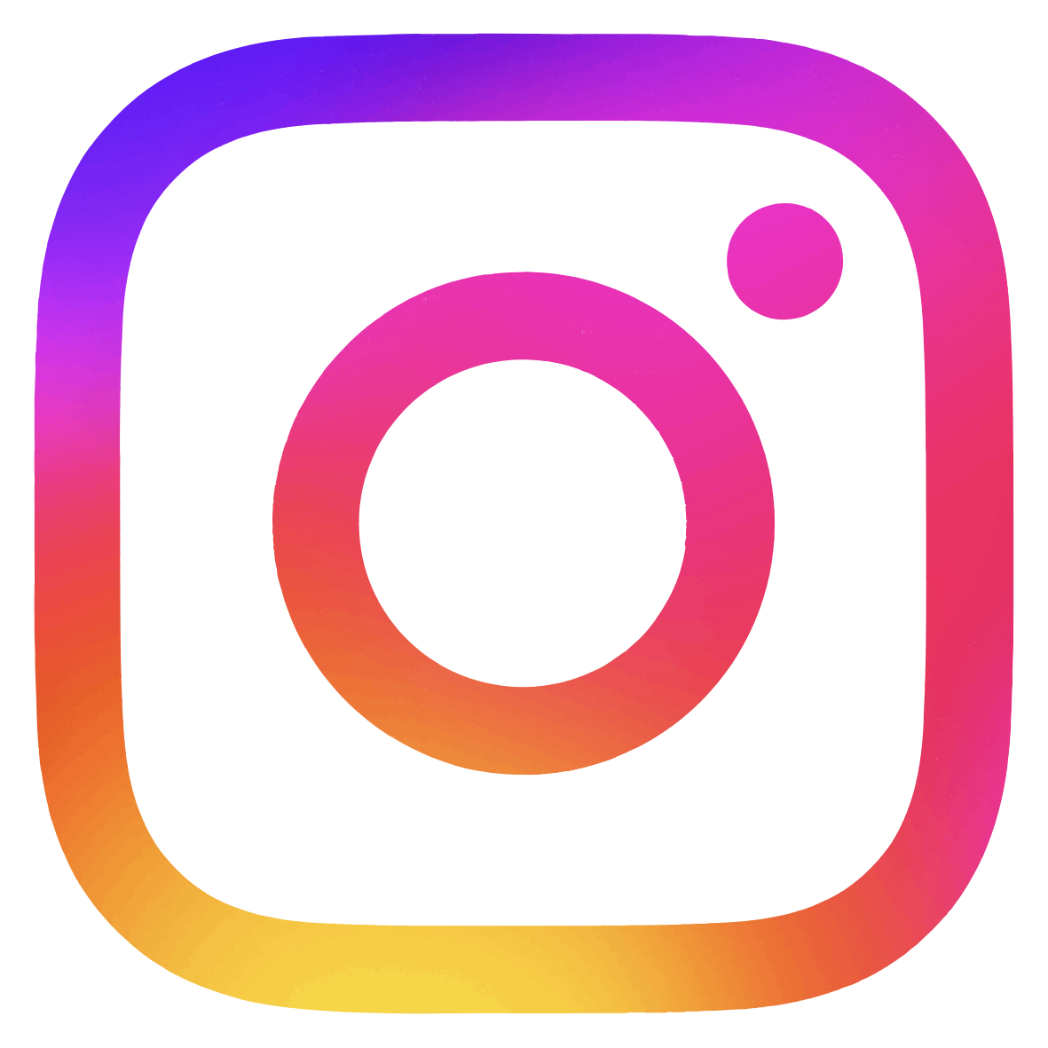 Colorful Instagram logo with gradient hues of purple, pink, orange, and yellow.