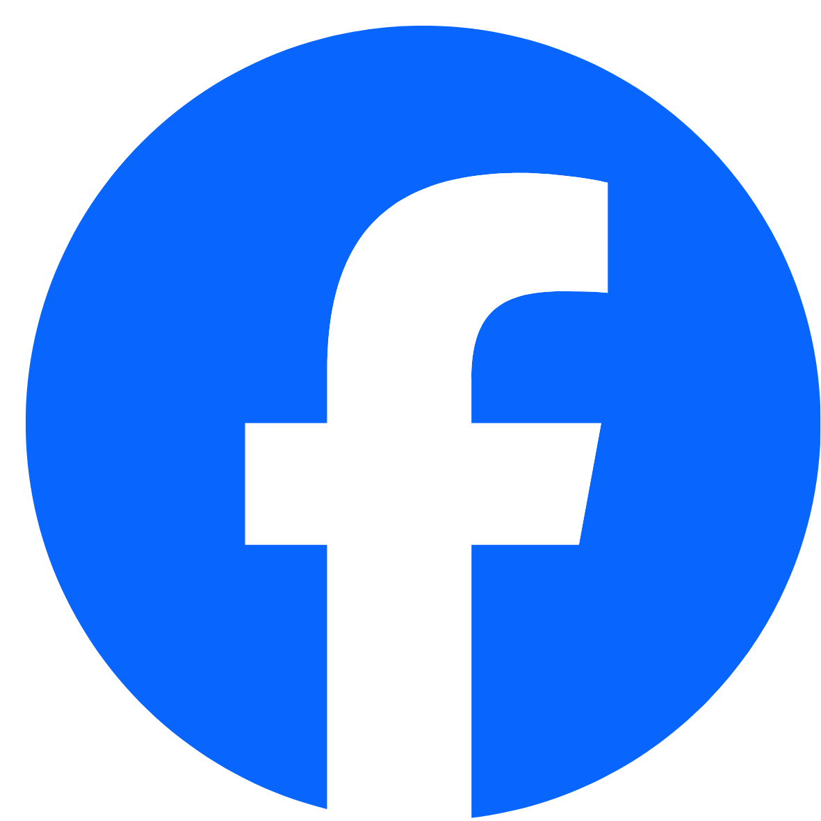 Facebook logo with a blue circle and white lowercase F.