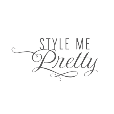 Text reading 'Style Me Pretty' with decorative elements