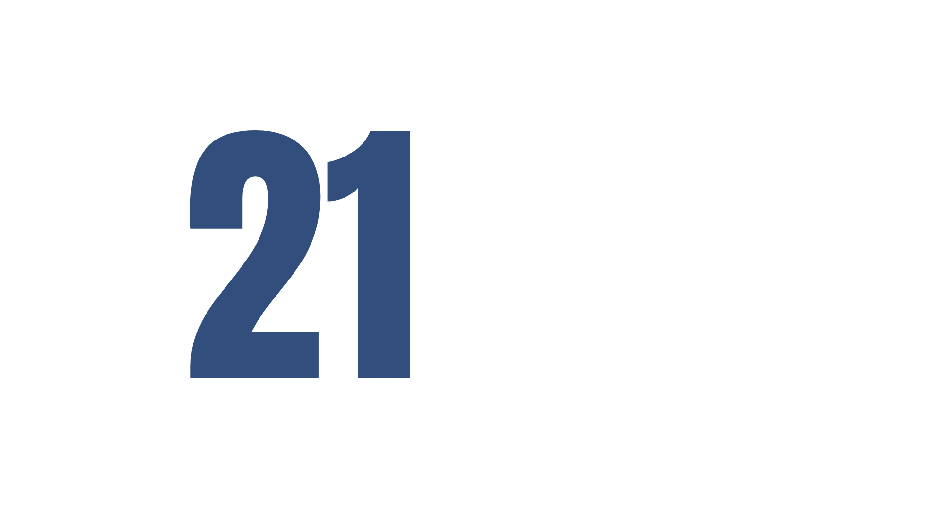 Graphic with large blue number 21, white text 'DAY', and text 'Fast' in gray, indicating a 21-day fast.