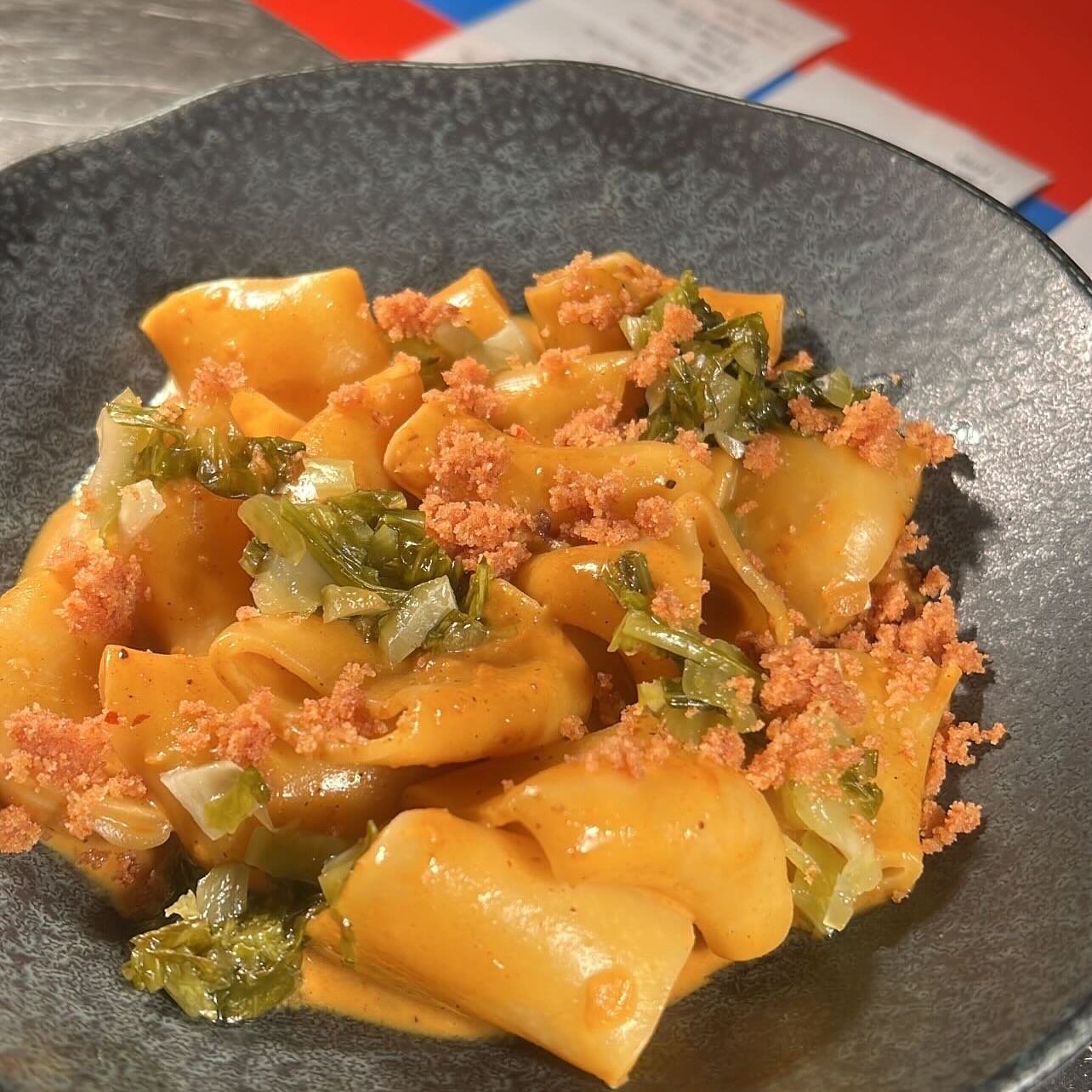❤️&zwj;🔥Fresh Paccheri Koa Soi inspired ❤️&zwj;🔥 pickled mustard green ❤️&zwj;🔥 peppercorn oil ❤️&zwj;🔥 shallots crumbs ❤️&zwj;🔥