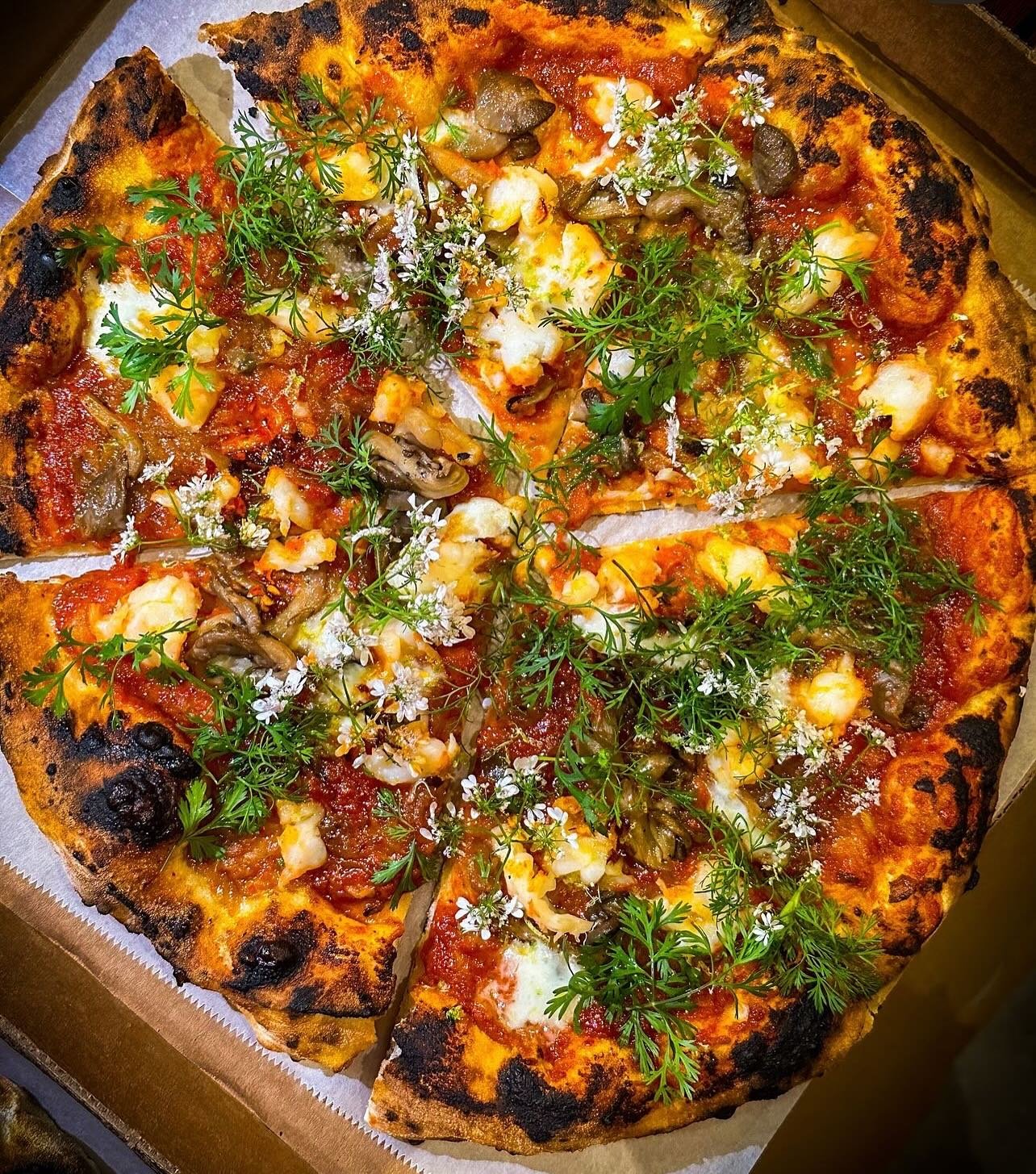 ❤️&zwj;🔥Last night @pizzeria.sei collaboration was so fun ❤️&zwj;🔥 Gra pow with sweet pork sausage ❤️&zwj;🔥 Tom Yum Pizza ❤️&zwj;🔥. So grateful to be able to cook with friends ❤️&zwj;🔥 thank you everyone for coming to try these dishes ❤️&zwj;🔥 