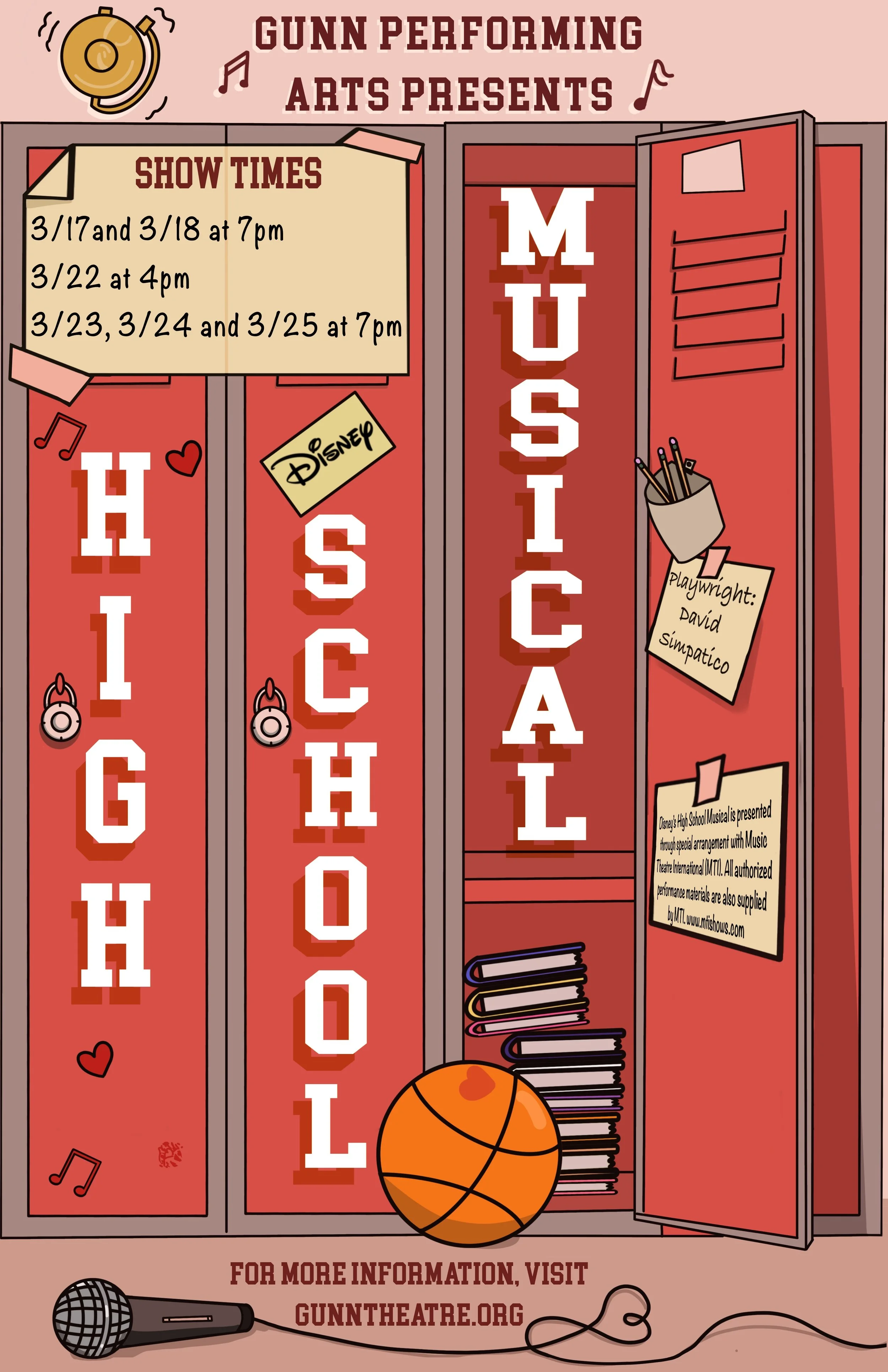 "High School Musical" Poster for Gunn High school vertical format