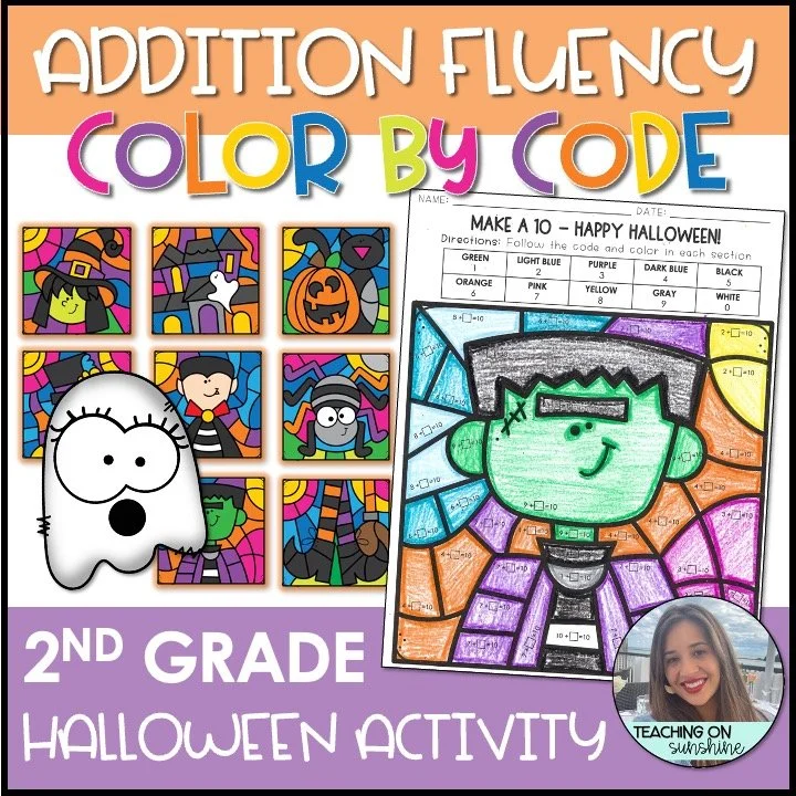 Math addition color by code