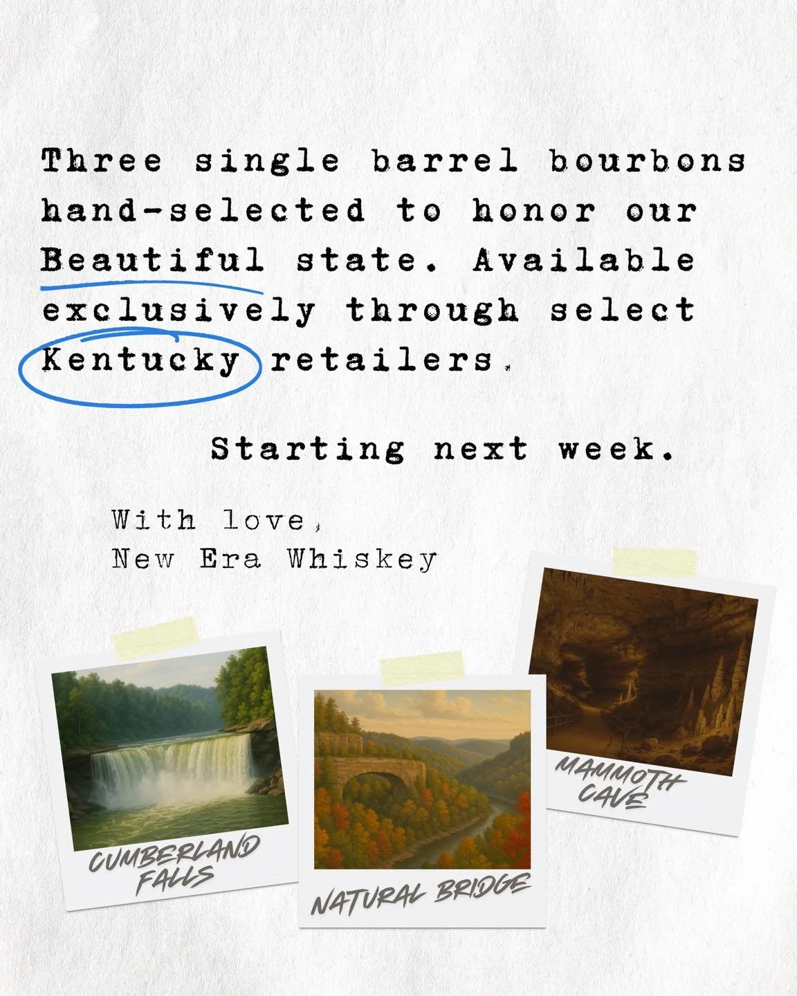 Three Cask Strength, 8YR, Kentucky Straight Bourbon Whiskeys- our love letter to Kentucky&rsquo;s great outdoors. 

&bull;&bull;&bull;

#newerawhiskey #spreadthenews #headlineworthywhiskey #kentuckybourbon #kystraightbourbon #kybourbon #bourbon #whis