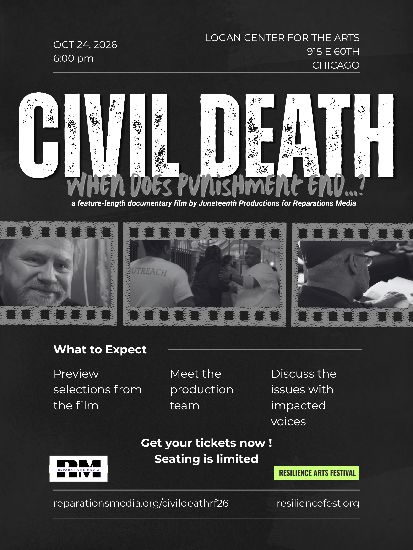 Resilience Arts Fest 2026 CIVIL DEATH Sneak Peek & Panel Discussion