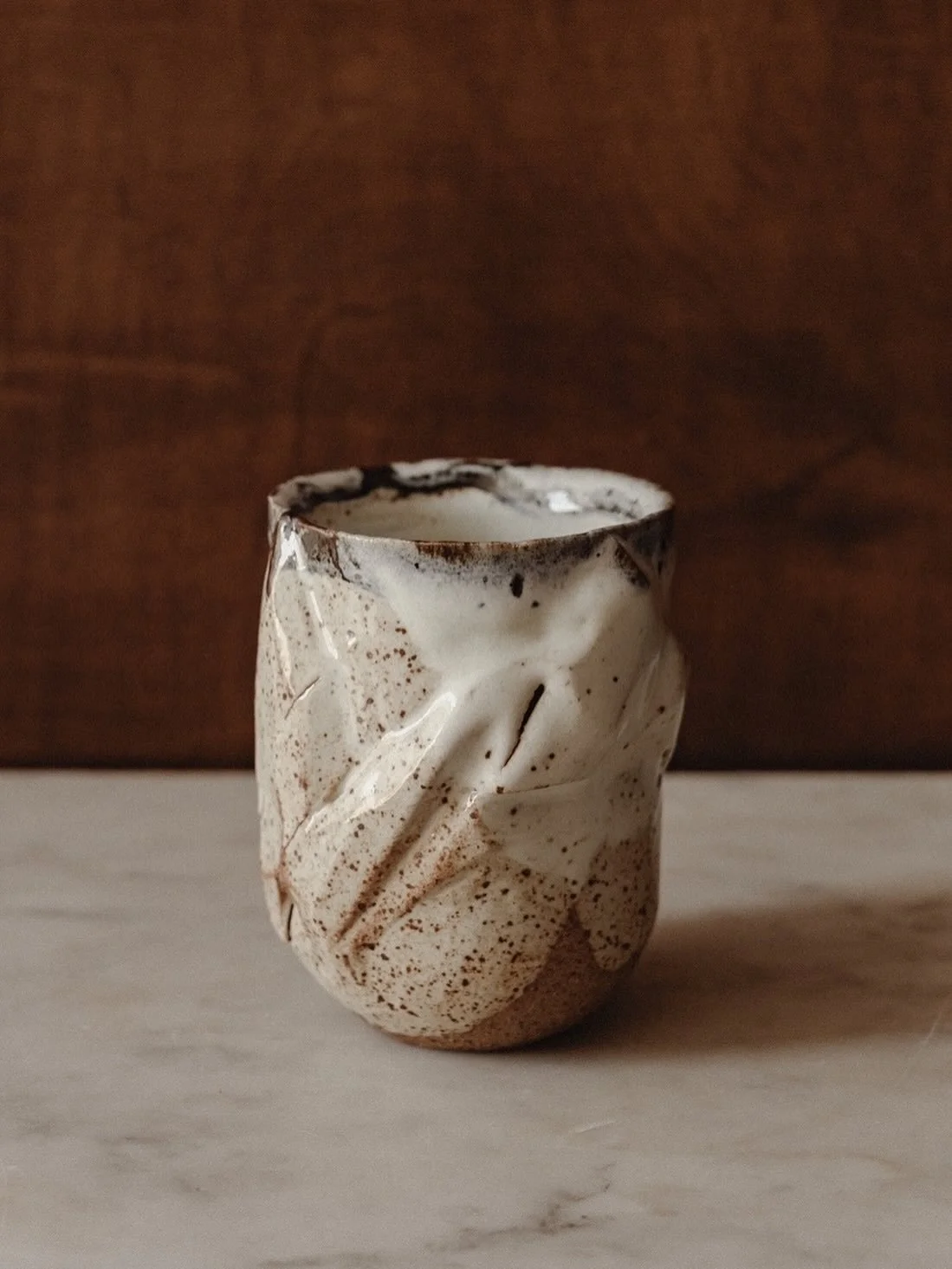 *

David cup.

Carved from a single block of clay, inspired by the Japanese Kurinuki technique.

Its irregular form, its texture, the way it sits in the hand &mdash; nothing is perfectly even,
and that&rsquo;s where its character lives.

More than a 