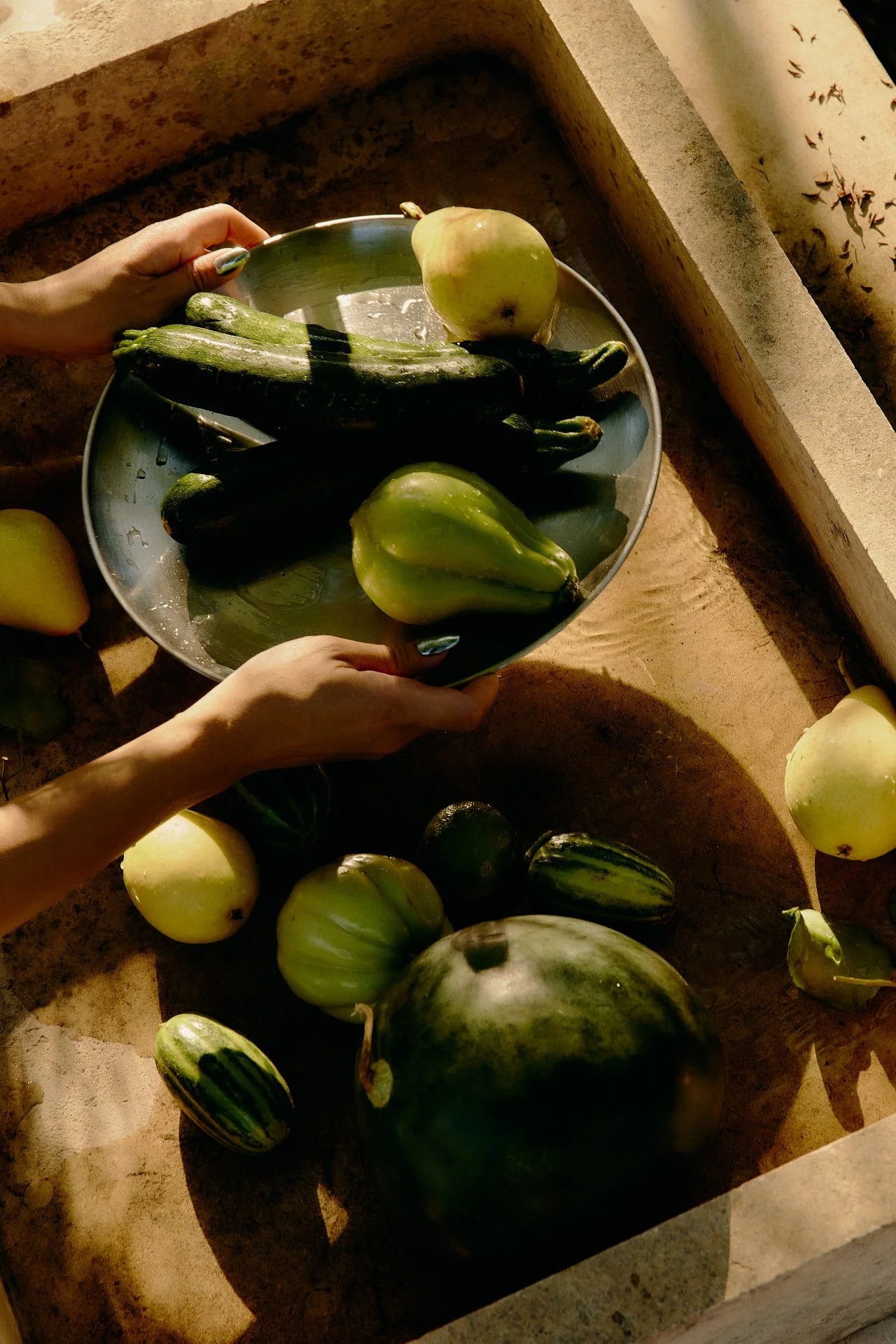 Fresh seasonal produce gathered for Feast with Fiore’s garden-to-table catering in Los Angeles.