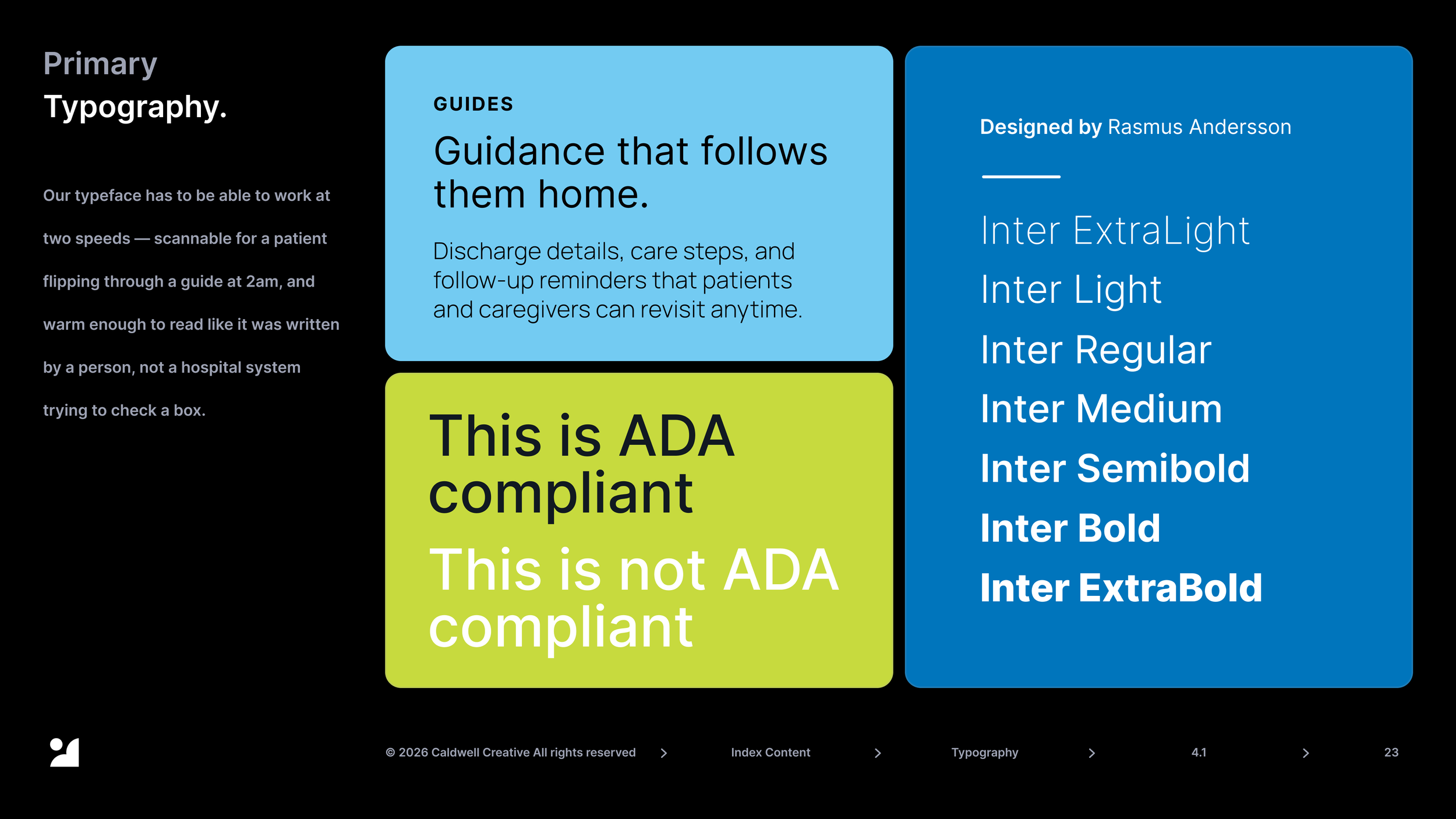 Inter typeface specimen from the PG360 guidelines