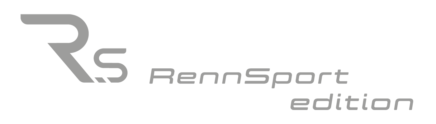 Logo with a stylized 'RS' and the words 'RennSport edition' in gray text.