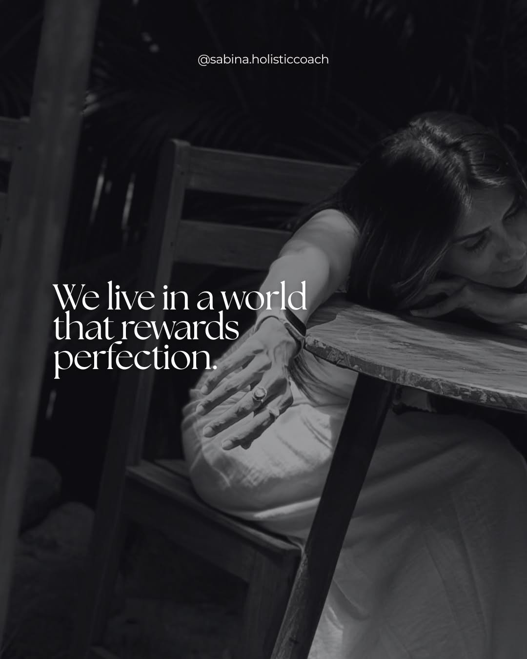 We live under quiet pressure.
To look better.
Do more.
Be more.

💭 Perfection promises safety,
but often delivers disconnection.

When you&rsquo;re busy trying to be flawless,
you stop being present.
You stop being real.

🌿 Imperfection is not the 