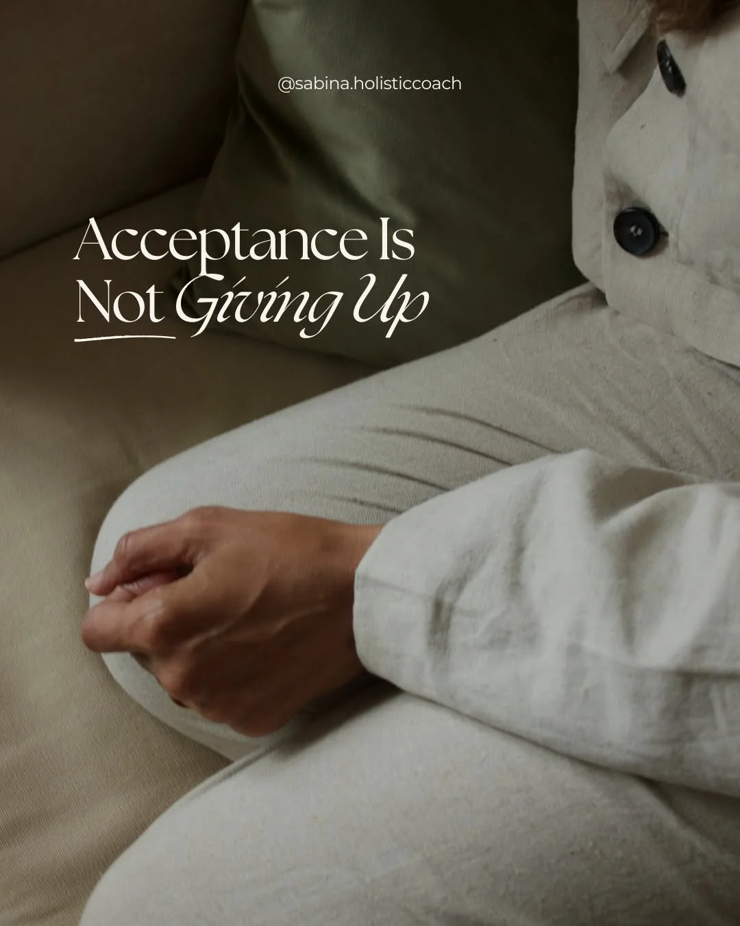 Acceptance doesn&rsquo;t mean you stop growing.
It means you stop fighting yourself.

🌿 When you accept your imperfections,
you free energy once used for hiding, fixing, proving.

✨ Acceptance creates space.
💭 Space creates clarity.
⭐ Clarity creat