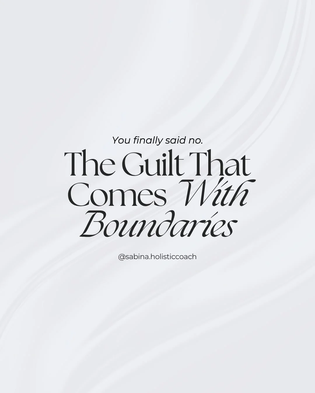 When we start setting boundaries, guilt often follows.

Not because boundaries are wrong,
but because they challenge what we were taught.

Many of us learned that being good meant being available.

Always helping.
Always saying yes.

🌿 Boundaries in
