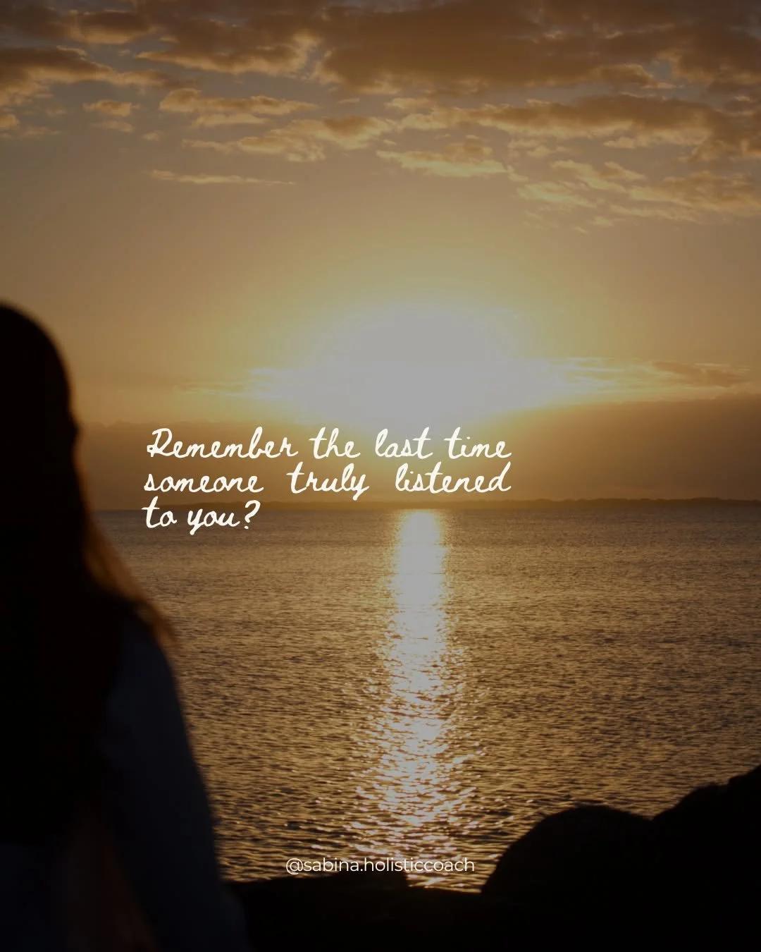 There's something that happens in the body when you feel genuinely received. You don't realise how much tension you were holding until it softens. Real listening is rare. It's also something you can choose to practise, not to fix people, but to be fu