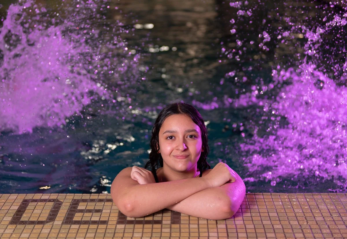  Anacortes' Angela Hernandez poses for a portrait on Dec. 13 at Fidalgo Pool in Anacortes.  