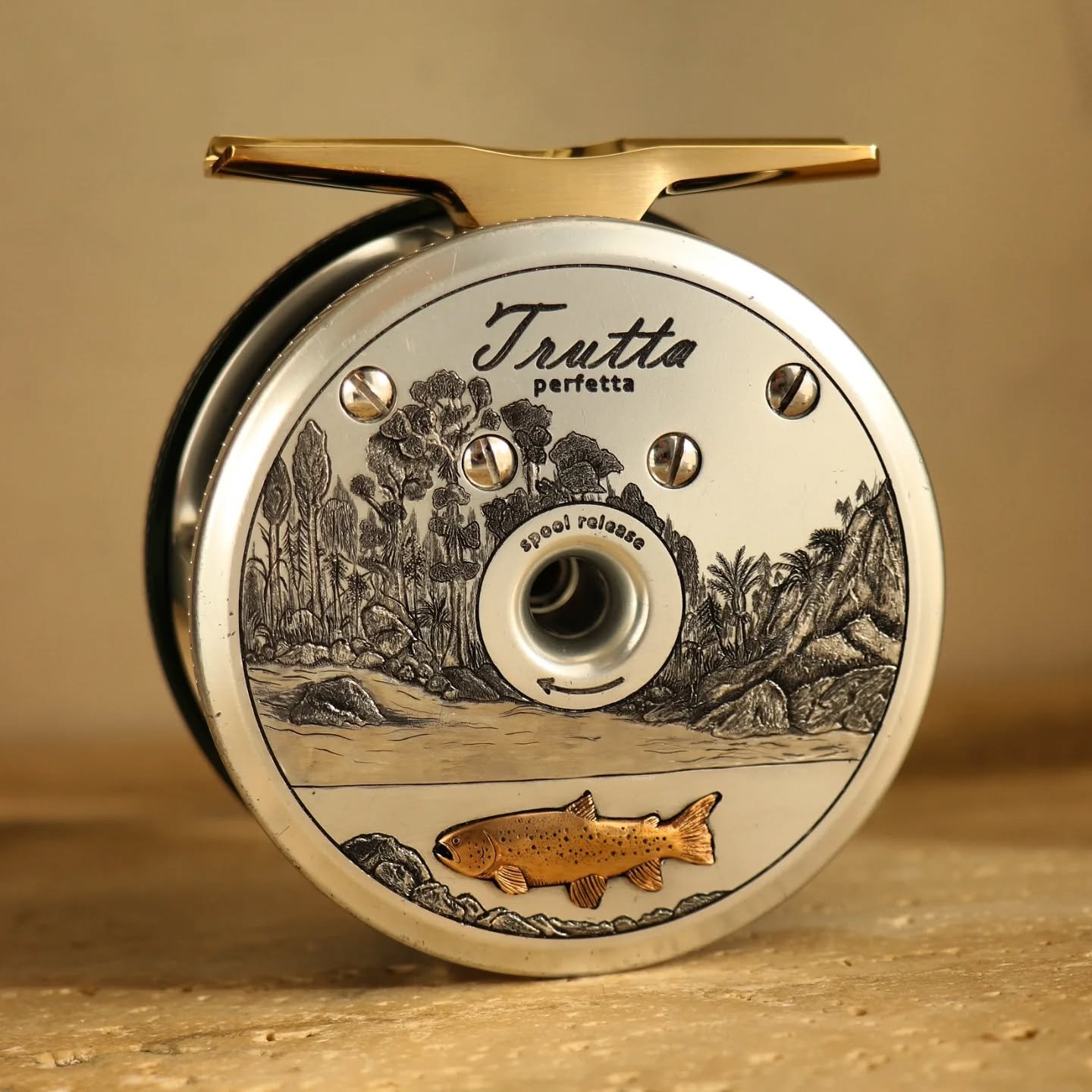 This beautiful VR Design, Trutta Perfetta, 2 3/4&quot; fly reel is now for sale. Hand engraved with a NZ forest scene and inlaid with a bronze trout. 

Please PM to make an offer or for more details. 

#vrdesign #truttaperfetta #flyfishingnz #flyreel