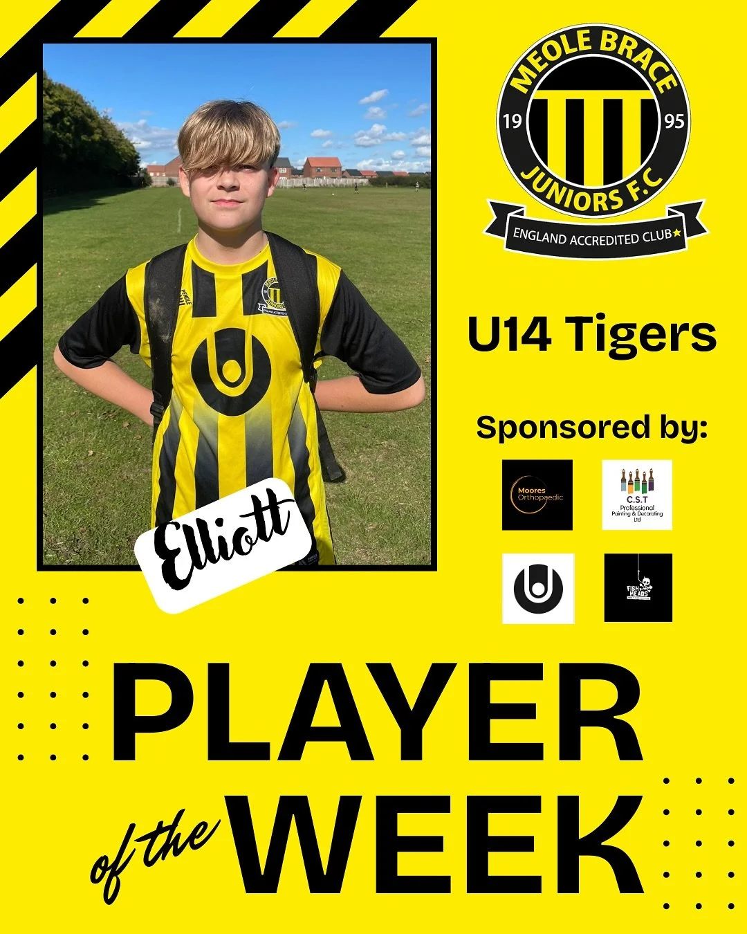⭐️ Players of the Week! ⭐️
💫 U14 Eagles - Owen 💫
💫 U14 Tigers - Elliott 💫
All our players played brilliantly this weekend - but a special shoutout to these two. Well done boys! ⚽️
