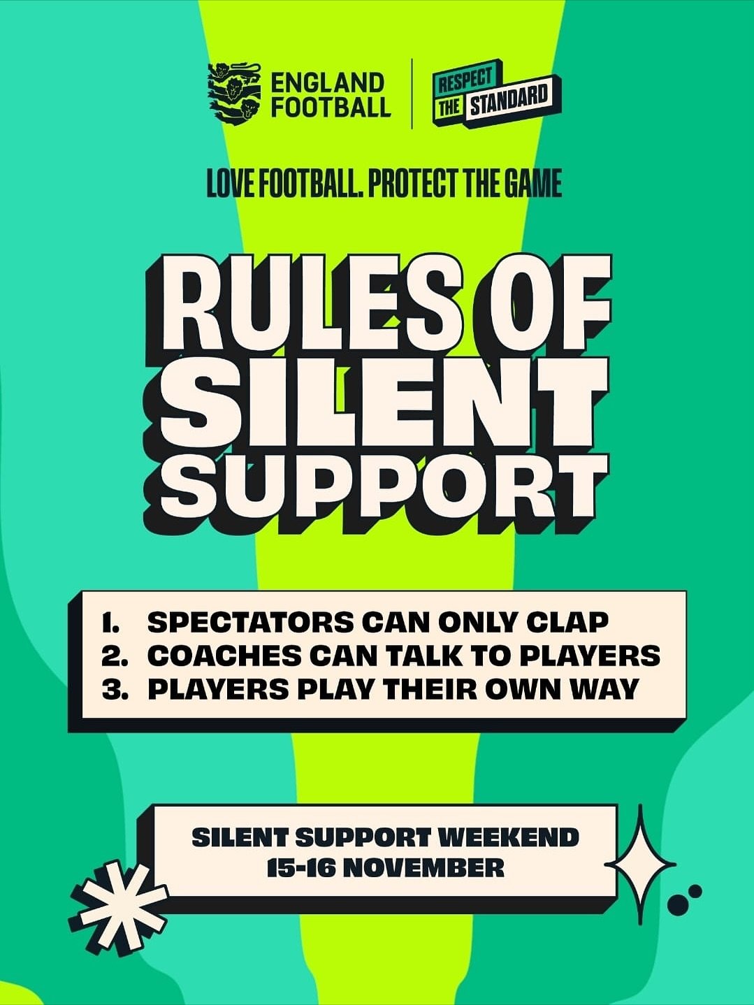 This weekend, our club is proud to take part in Silent Support Weekend 2025, joining communities across the country in a powerful show of unity, empathy, and respect - and we need your help to make it a success. 

It means noise from the sides (both 