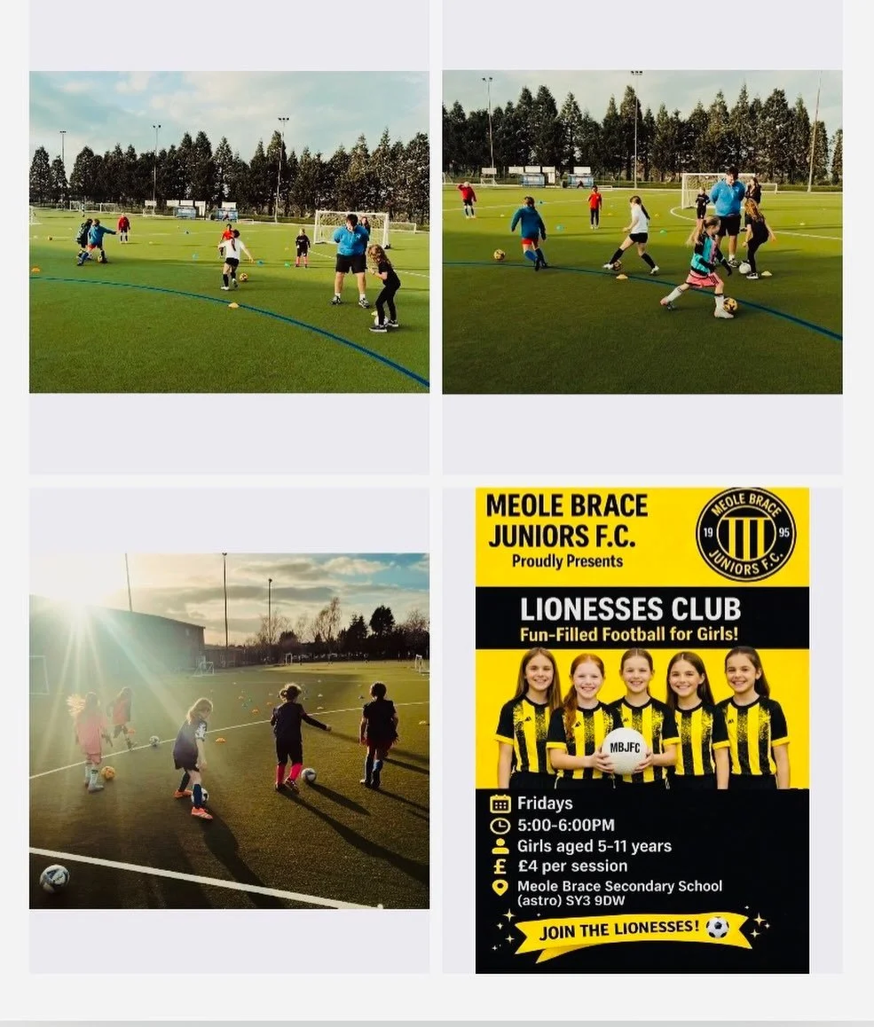Our Lionesses practicing their changes of direction at this evening&rsquo;s session. Well done girls 🙌🖤💛

We&rsquo;re taking a break over the Easter holidays 🐣
Lionesses returns Friday 17 April.  See you then!

@totalfootball_coaching_shrews 

Si