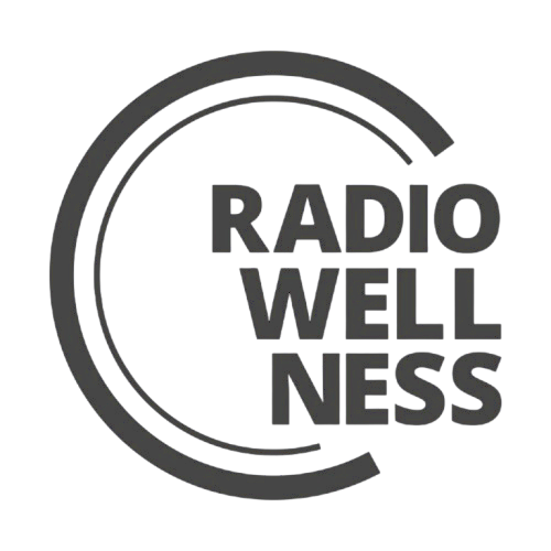Logo di Radio Wellness con testo e simbolo circolare