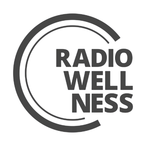 Logo di Radio Wellness con testo e grafica circolare
