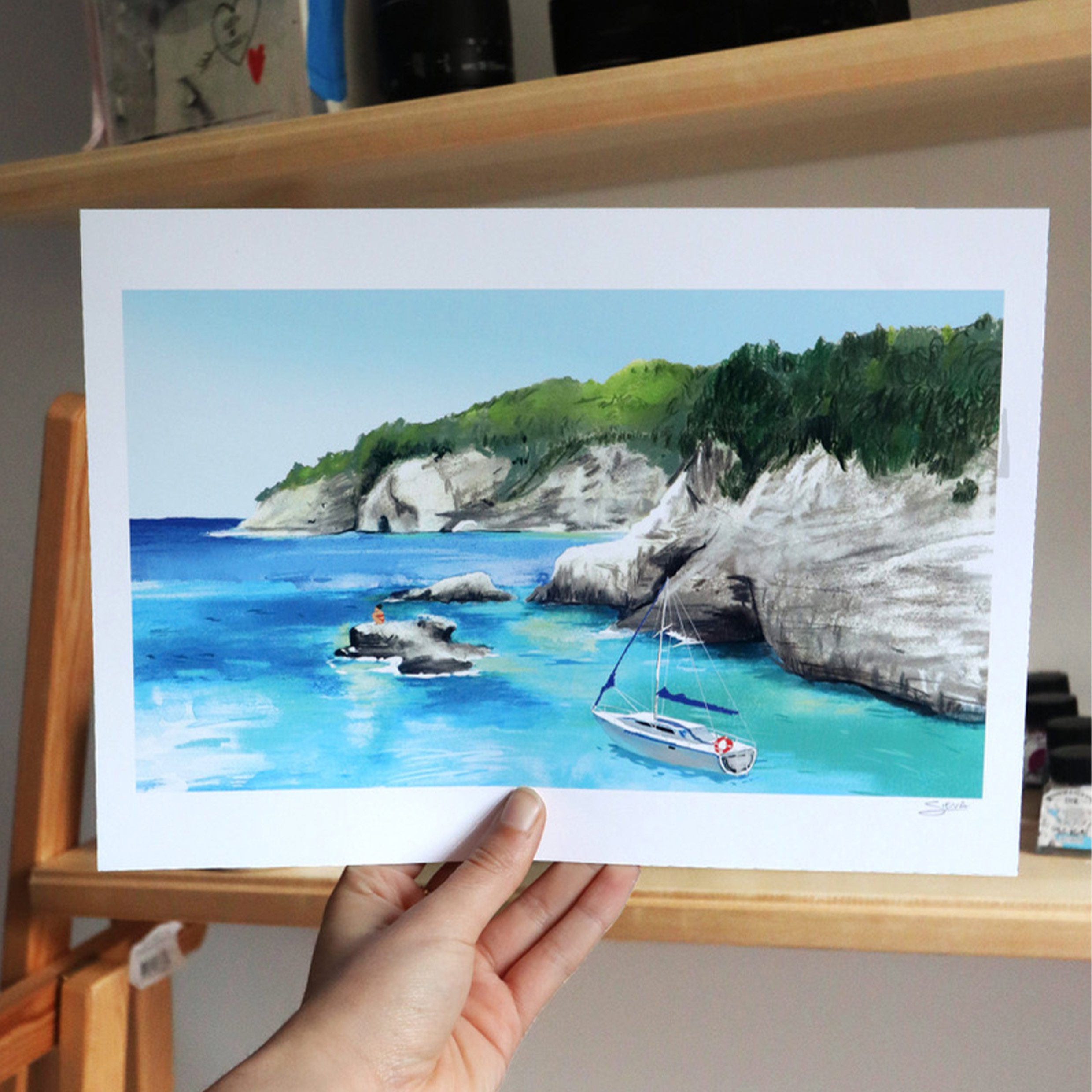 Greece Coastline Print