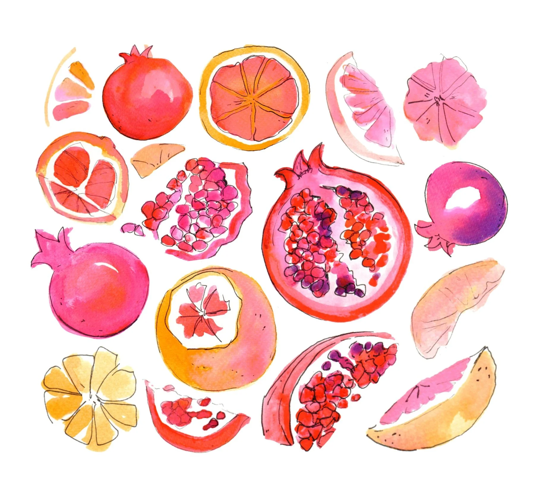 Pomegranates and Grapefruit