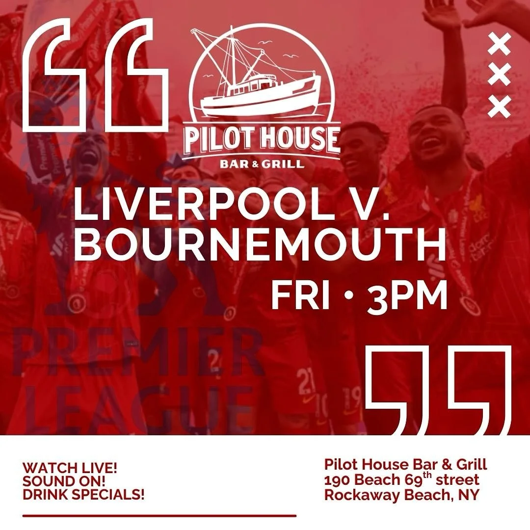 ⚽ The Premier League is BACK!
Join us this Friday at Pilot House Bar &amp; Grill for Liverpool v. Bournemouth at 3PM &ndash; sound on, 24 big TVs, and fans bringing all the energy!
🍹 Friday 5PM &ndash; Oyster Happy Hour 🦪 with the best deals in Roc