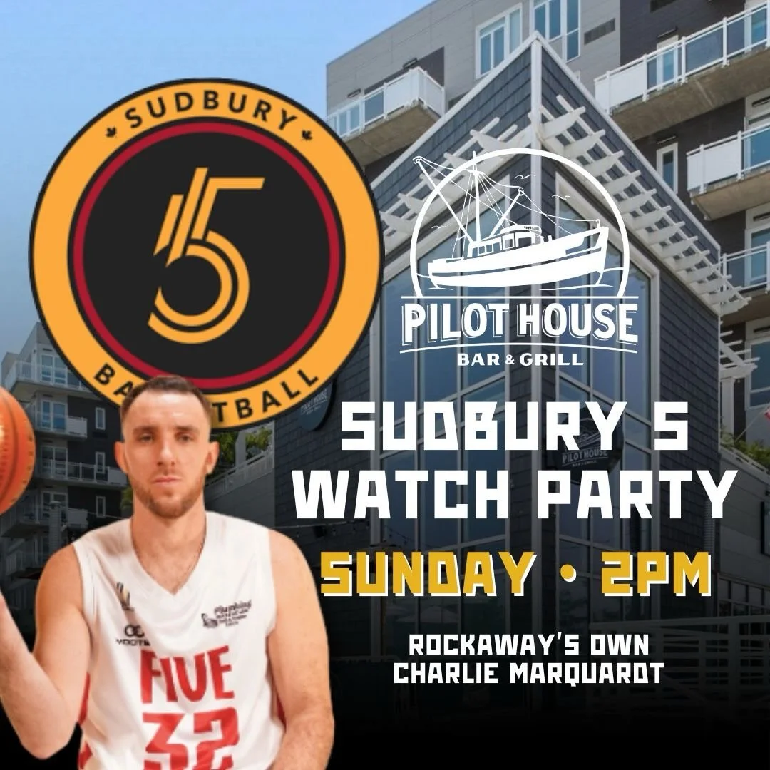 Wanna watch Rockaway&rsquo;s own Charlie Marquardt dominate the court!?! 
SUNDBURY WATCH PARTY 🏀
SUNDAY / 2pm 🕑
Pilot House Bar &amp; Grill 📍
Bucket Specials 🗑️🍺

Let&rsquo;s go Charlie!!! @charlie_marquardt