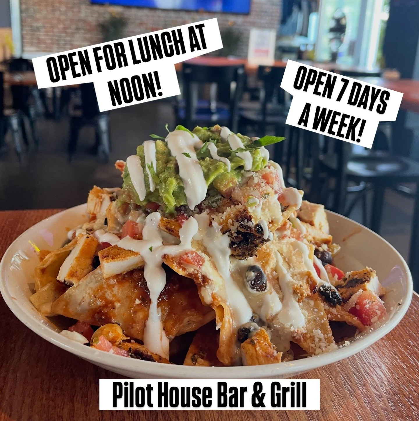 Looking for lunch? 👀👀👀
&bull;
&bull;
Dine-in / Takeout / Delivery 📍
Open 7 Days a week! Lunch, Dinner &amp; Drinks 🍻
Full menu available ALL DAY! 🍔🌭🍗
Come down and support your local sports bar, parking out back! 
🚗🚙🚗
#thisispilothouse #ro