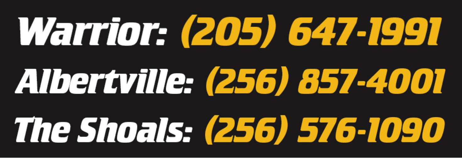 Image of Eagle Custom Gate and Fence Phone Numbers. Warrior: (205)647-1991 Albertville: (256) 857-4001 The Shoals (256) 576-1090