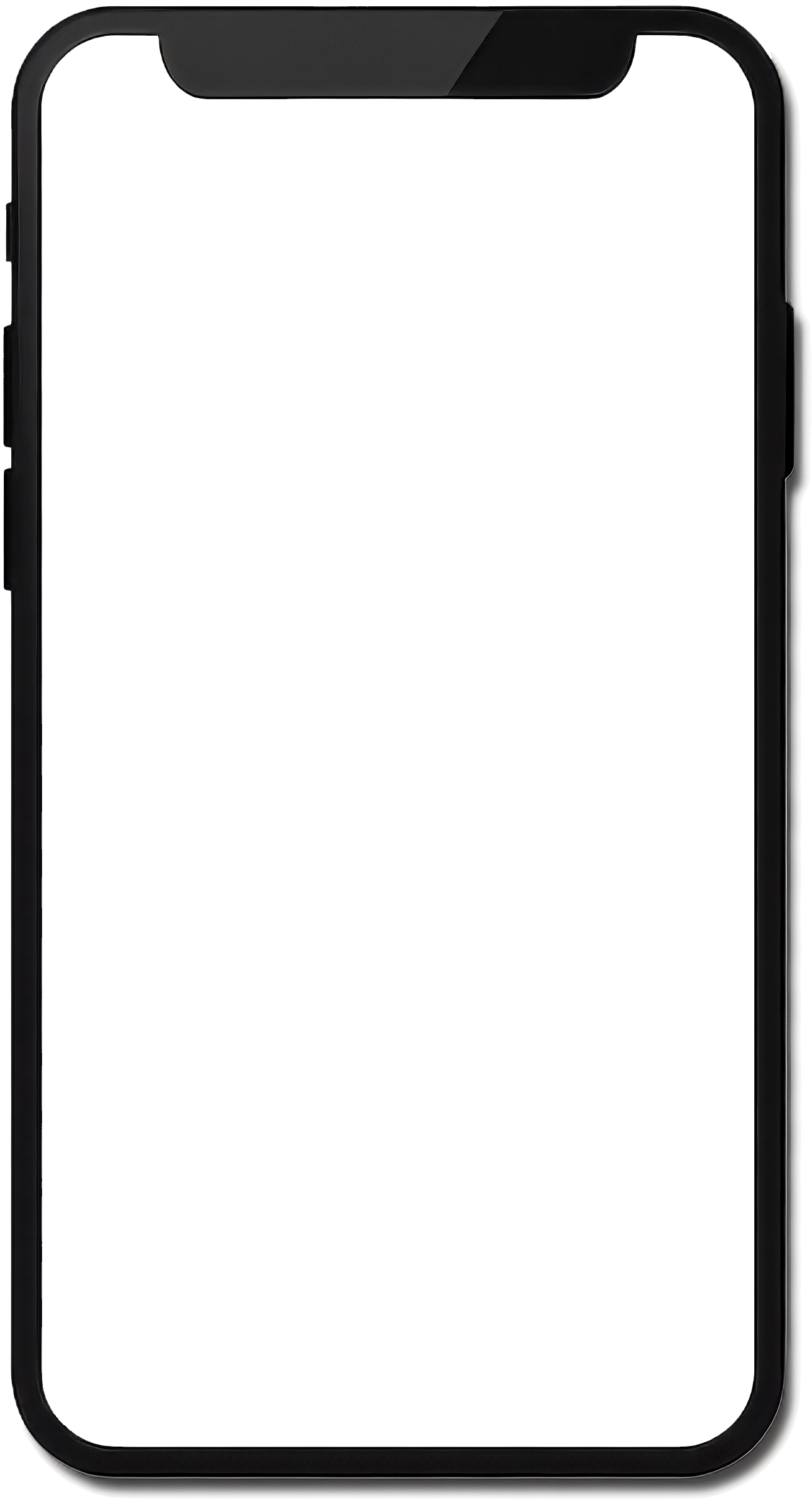 Billedet viser en moderne smartphoneskærm med en sort ramme. Skærmen er delvist dækket af en skyggelagt grafisk brugerflade med forskellige farver og sektioner.