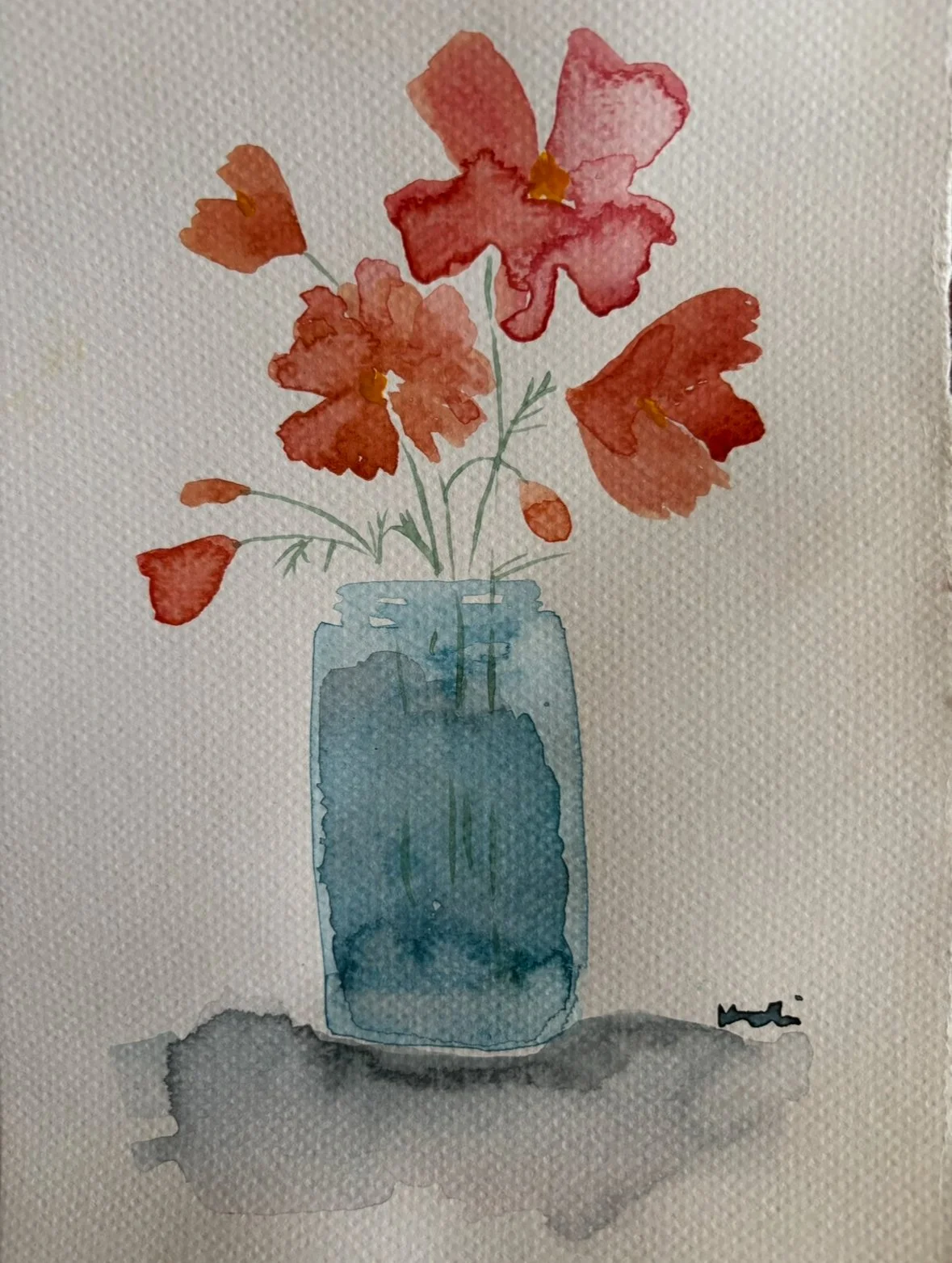 Poppy's in a Mason Jar #2 Pack of 10 Greeting Cards