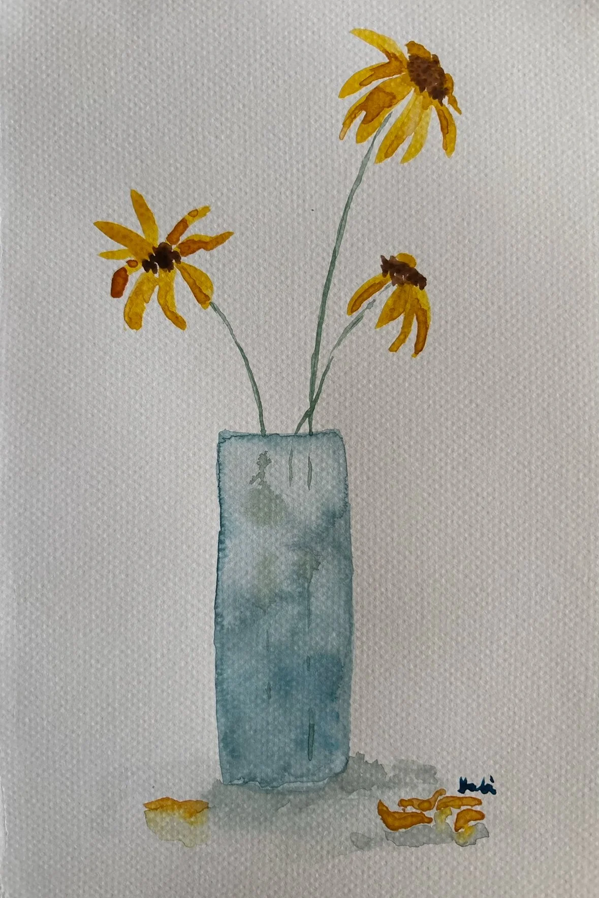Black Eyed Susans in a Vase Pack of 10 Greeting Cards
