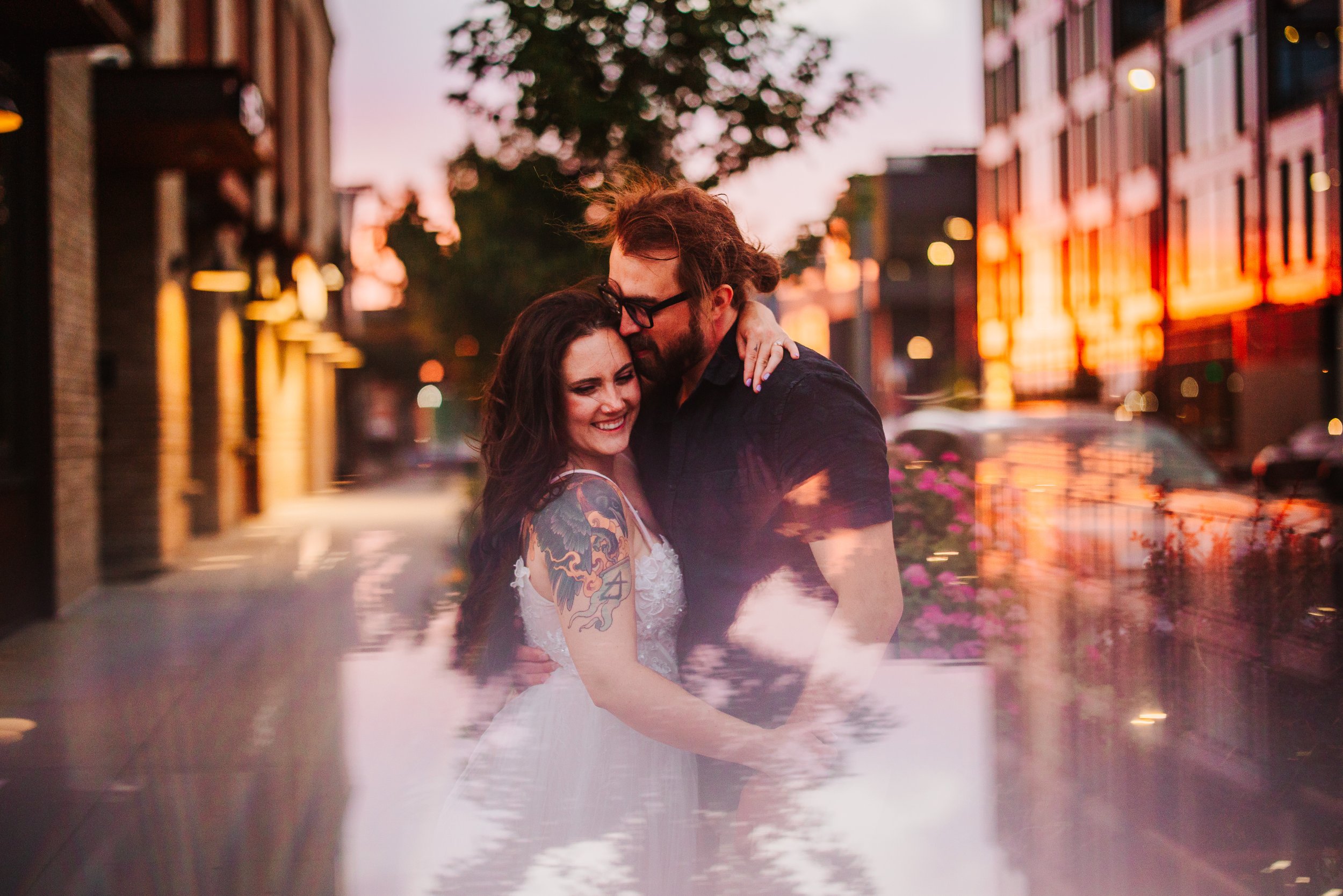 sunset on the streets of denver 