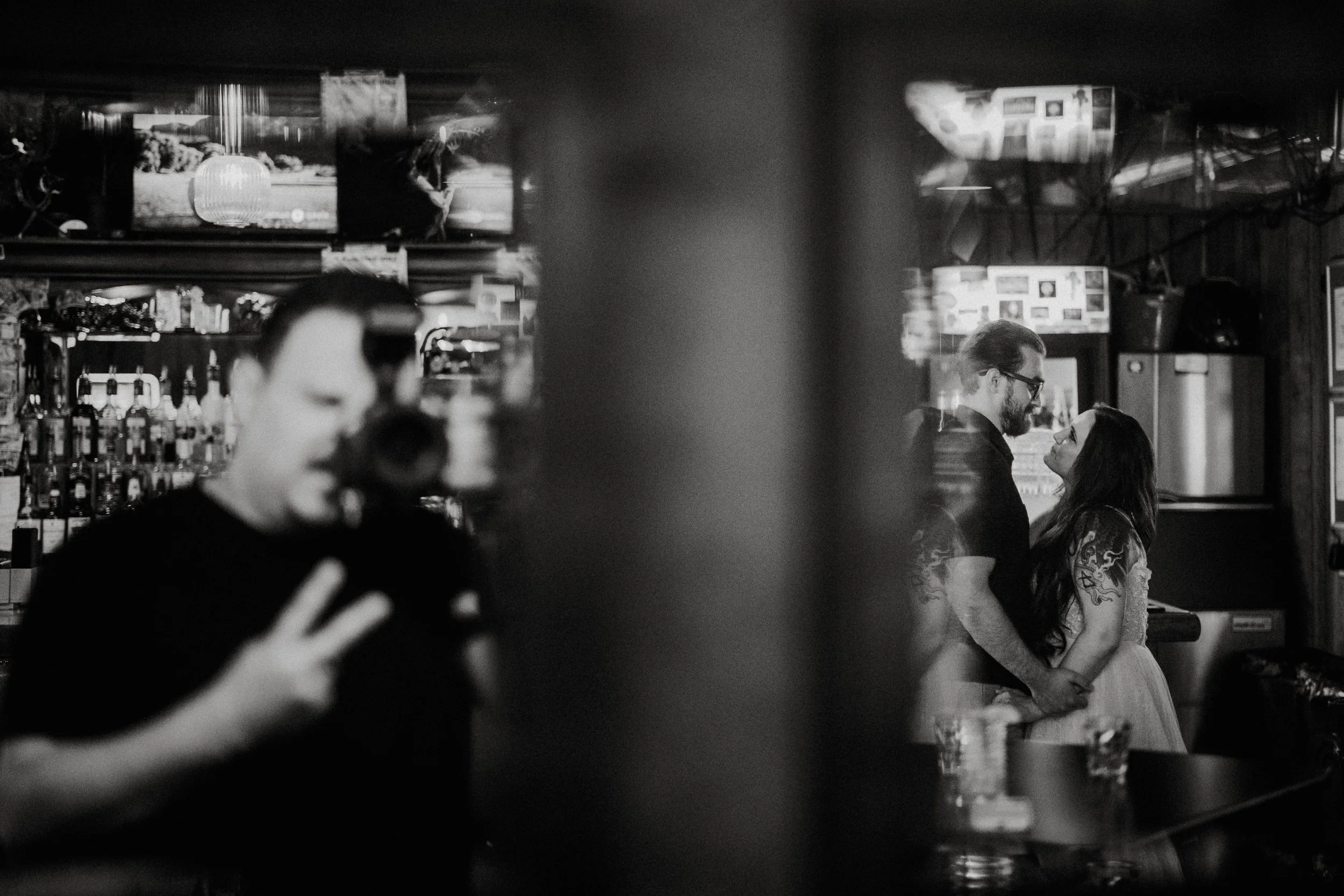 mirrors in the bar 